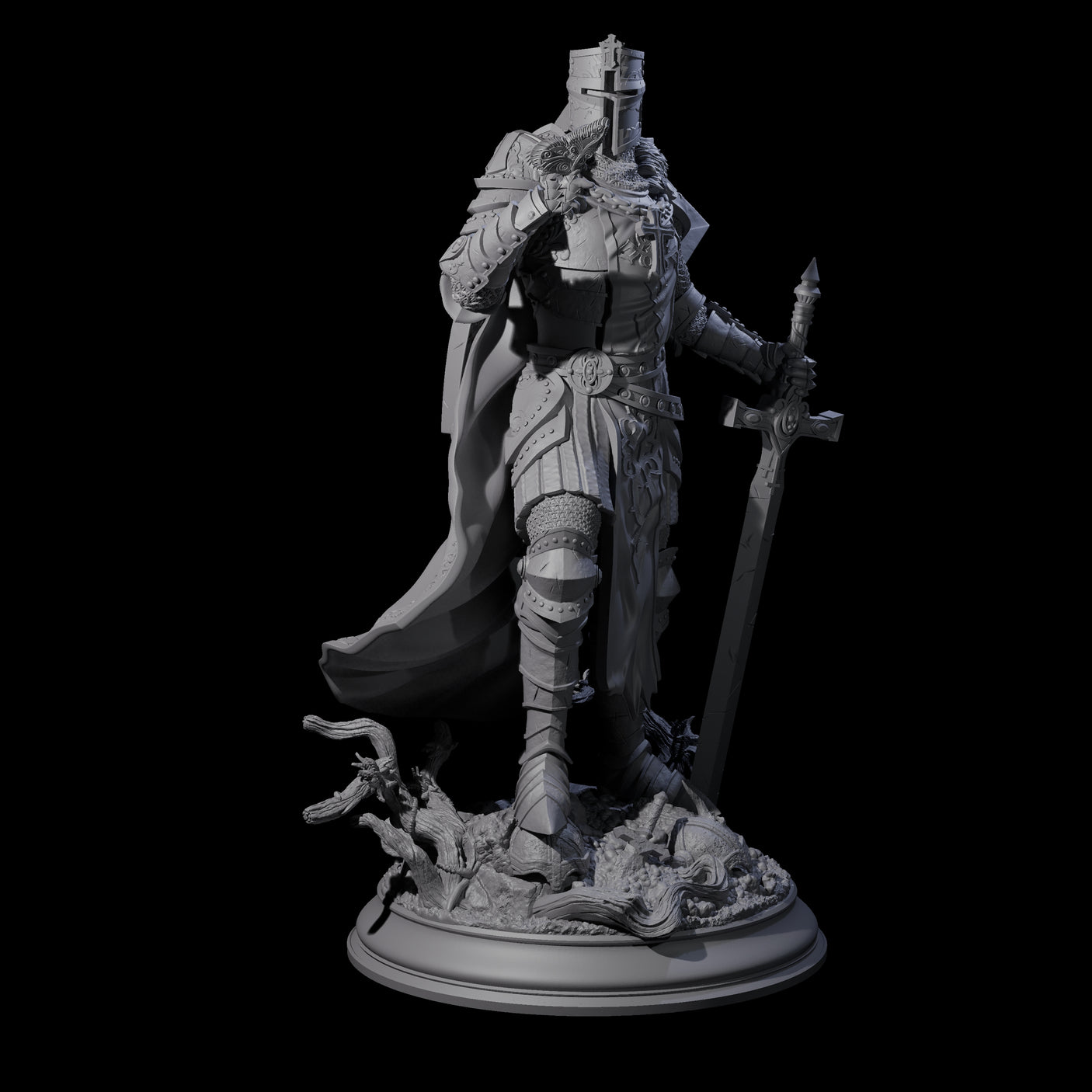 Sunbaked Human Paladin Miniature for Dungeons and Dragons, Pathfinder or other TTRPGs
