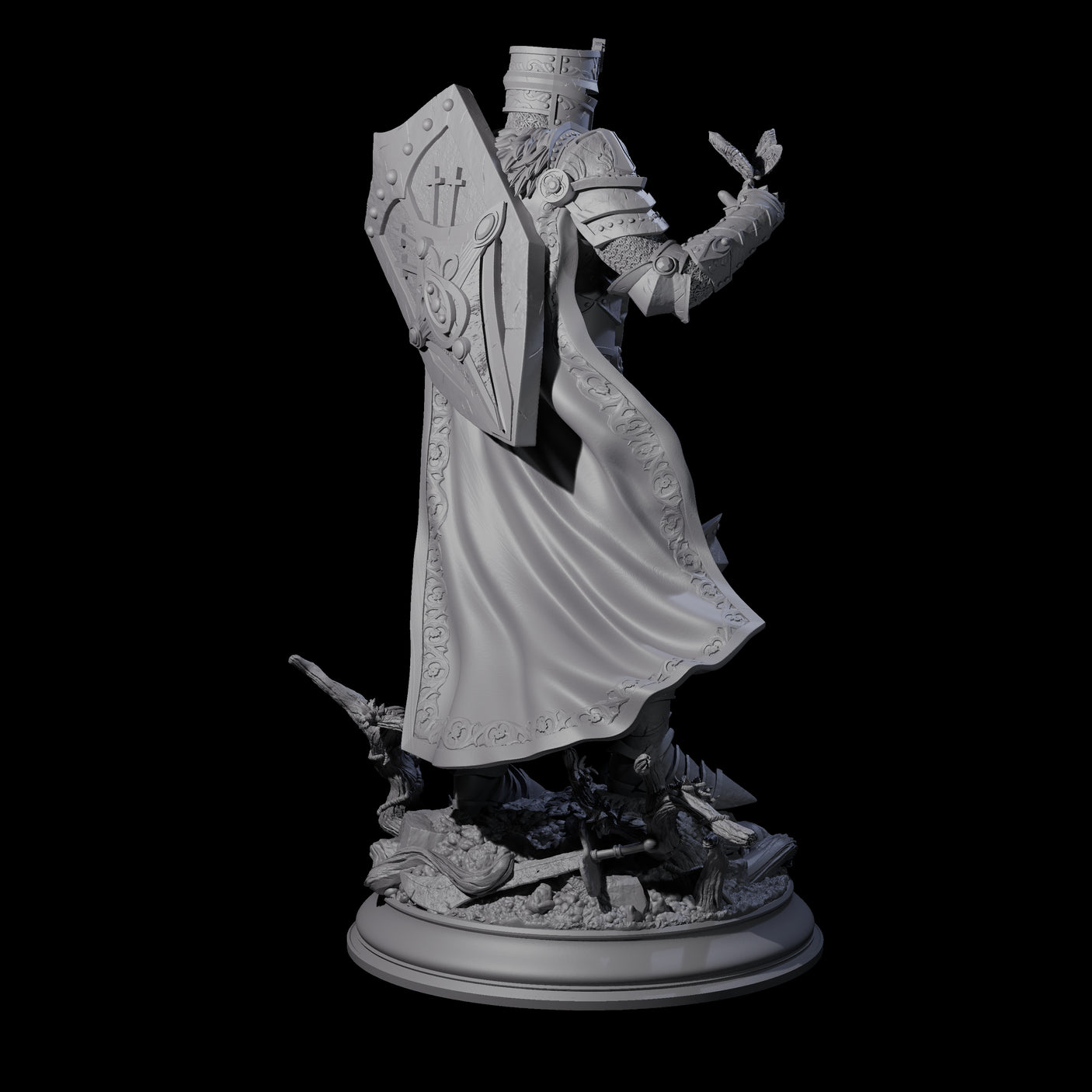 Sunbaked Human Paladin Miniature for Dungeons and Dragons, Pathfinder or other TTRPGs