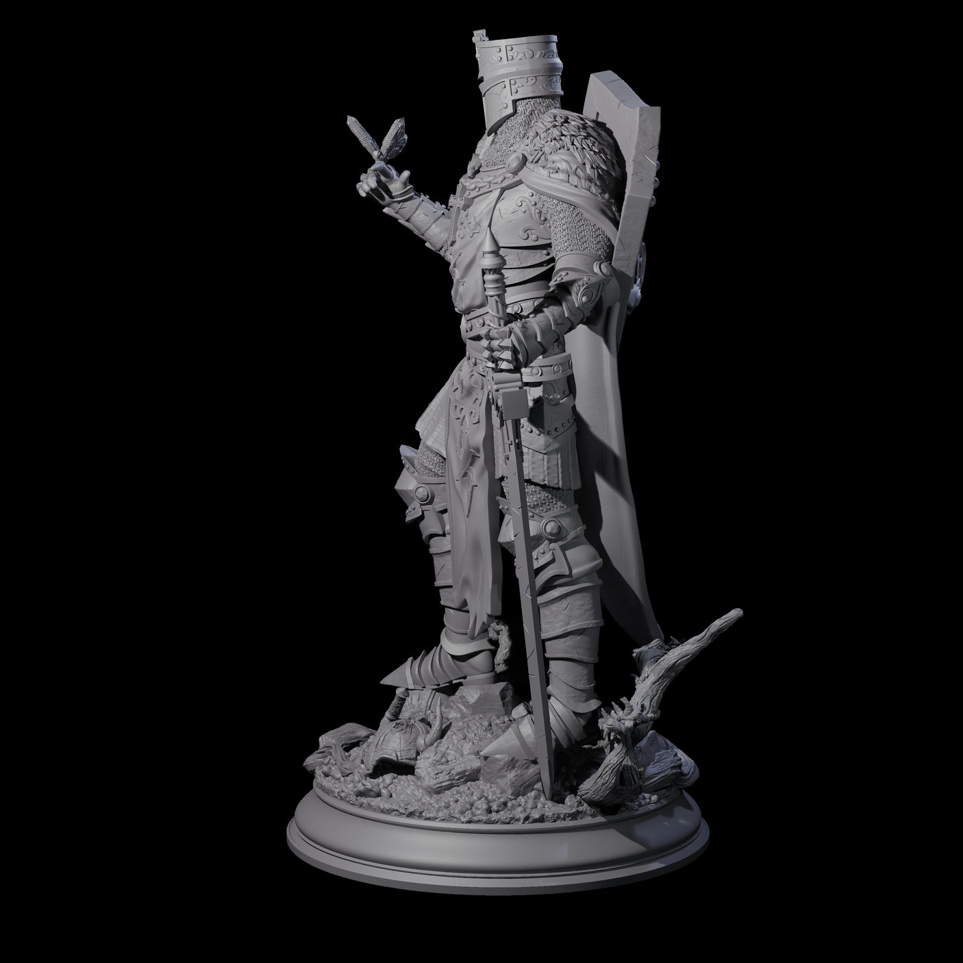 Sunbaked Human Paladin Miniature for Dungeons and Dragons, Pathfinder or other TTRPGs