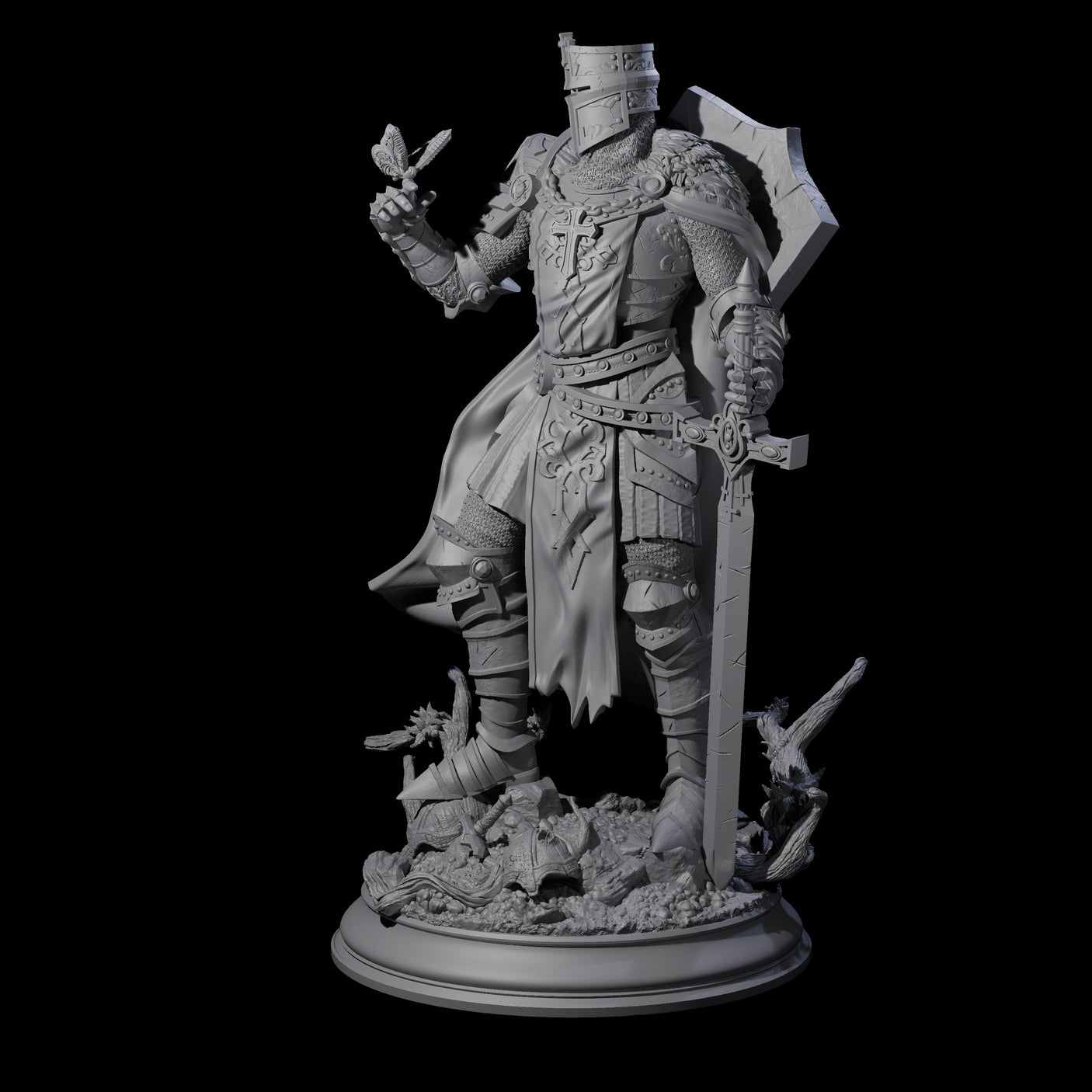 Sunbaked Human Paladin Miniature for Dungeons and Dragons, Pathfinder or other TTRPGs