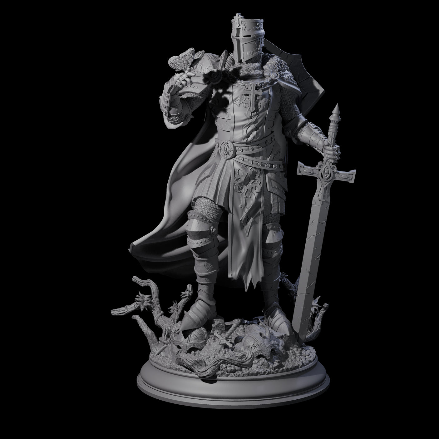 Sunbaked Human Paladin Miniature for Dungeons and Dragons, Pathfinder or other TTRPGs