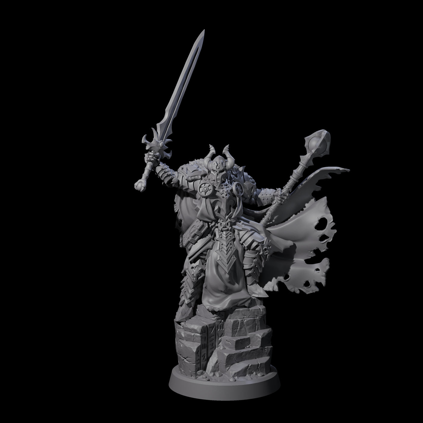 Supreme Skeleton Knight Miniature for Dungeons and Dragons, Pathfinder or other TTRPGs