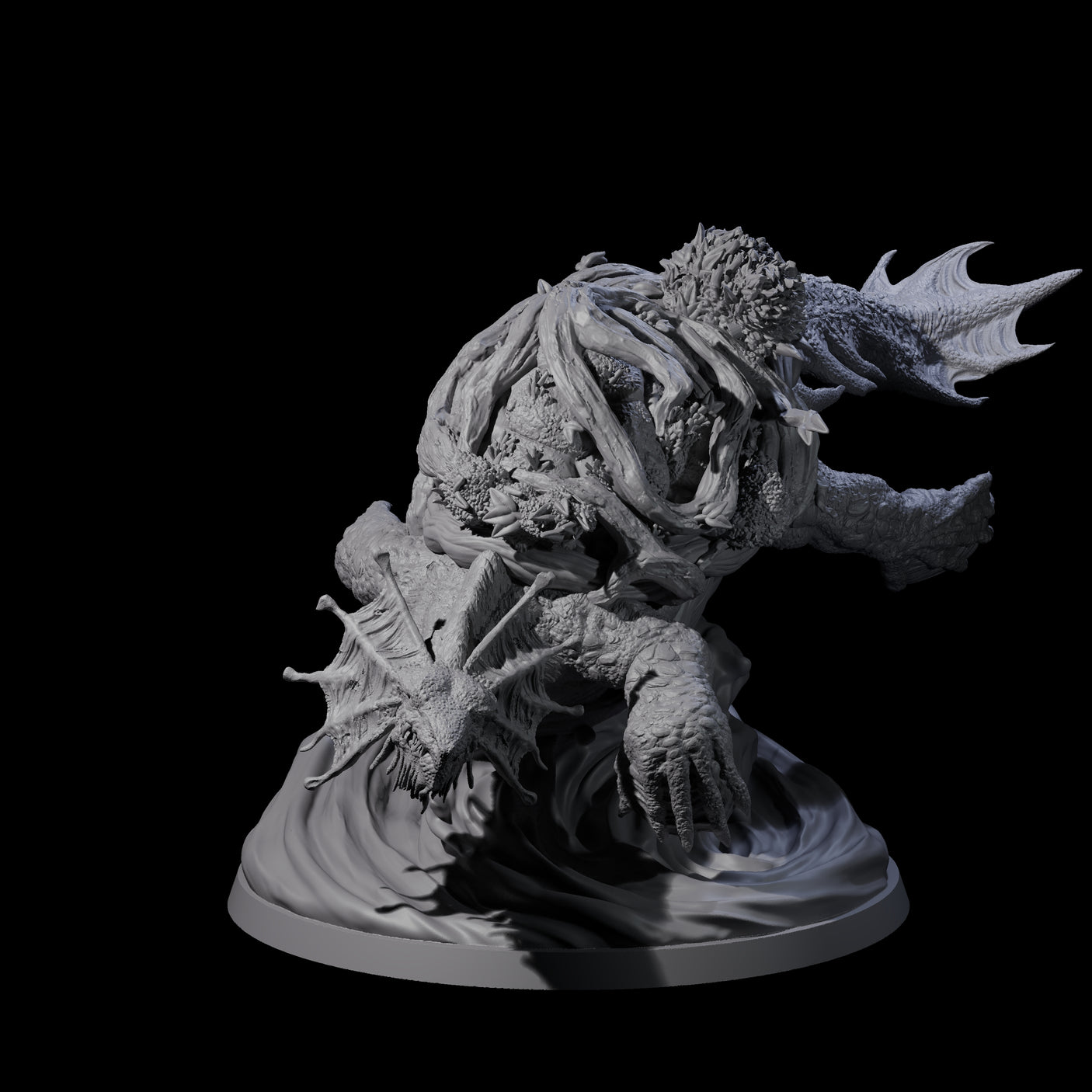Surfing Dragon Turtle Miniature for Dungeons and Dragons, Pathfinder or other TTRPGs