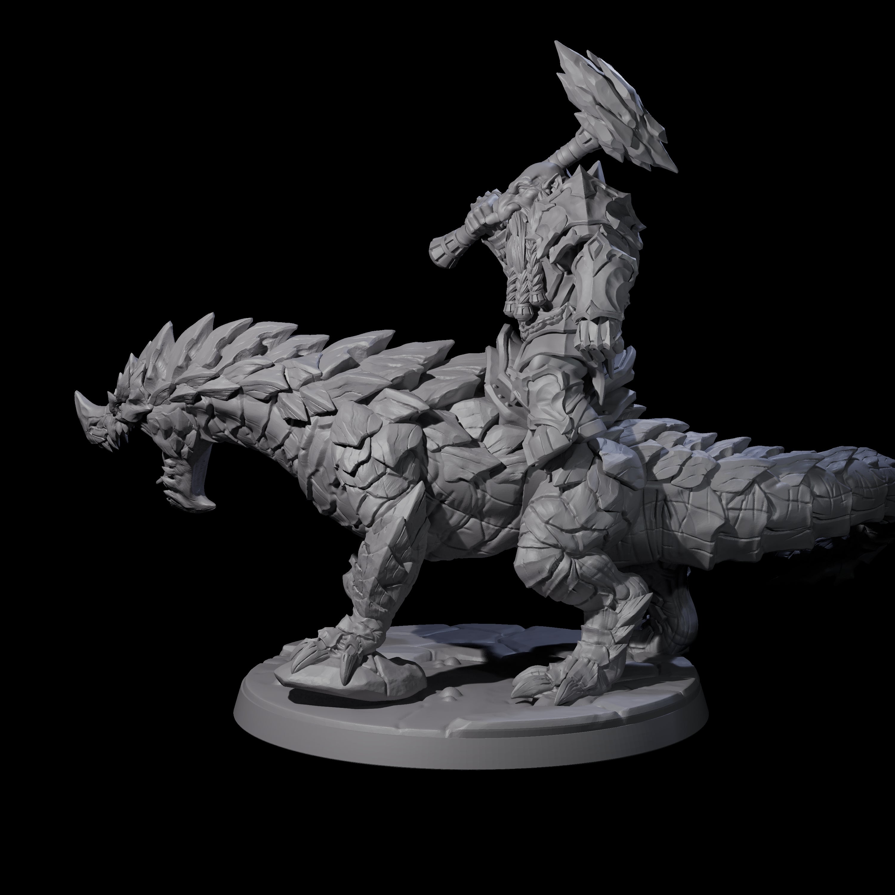 Surprise Dwarf Drake Rider B Miniature for Dungeons and Dragons, Pathfinder or other TTRPGs