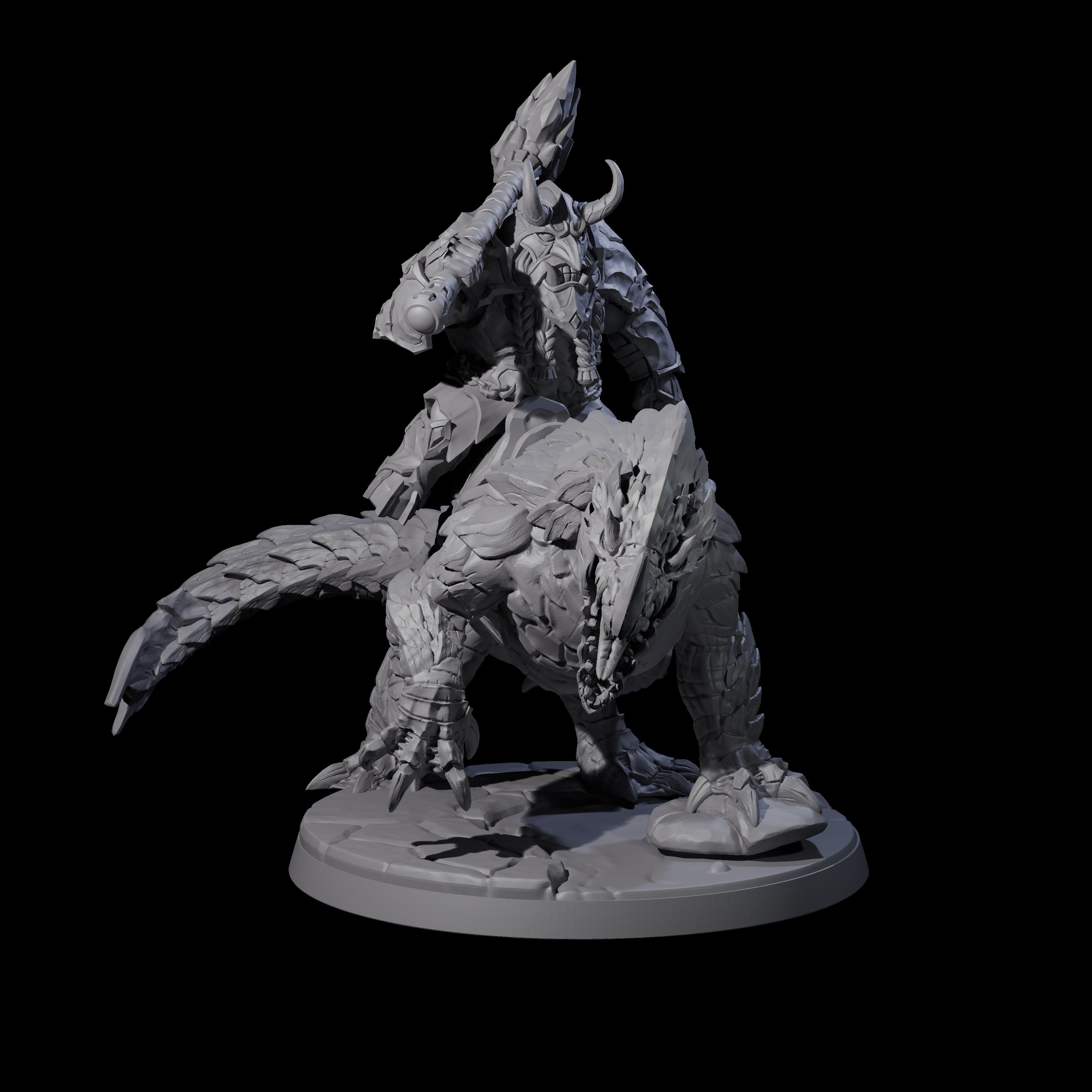 Surprise Dwarf Drake Rider B Miniature for Dungeons and Dragons, Pathfinder or other TTRPGs