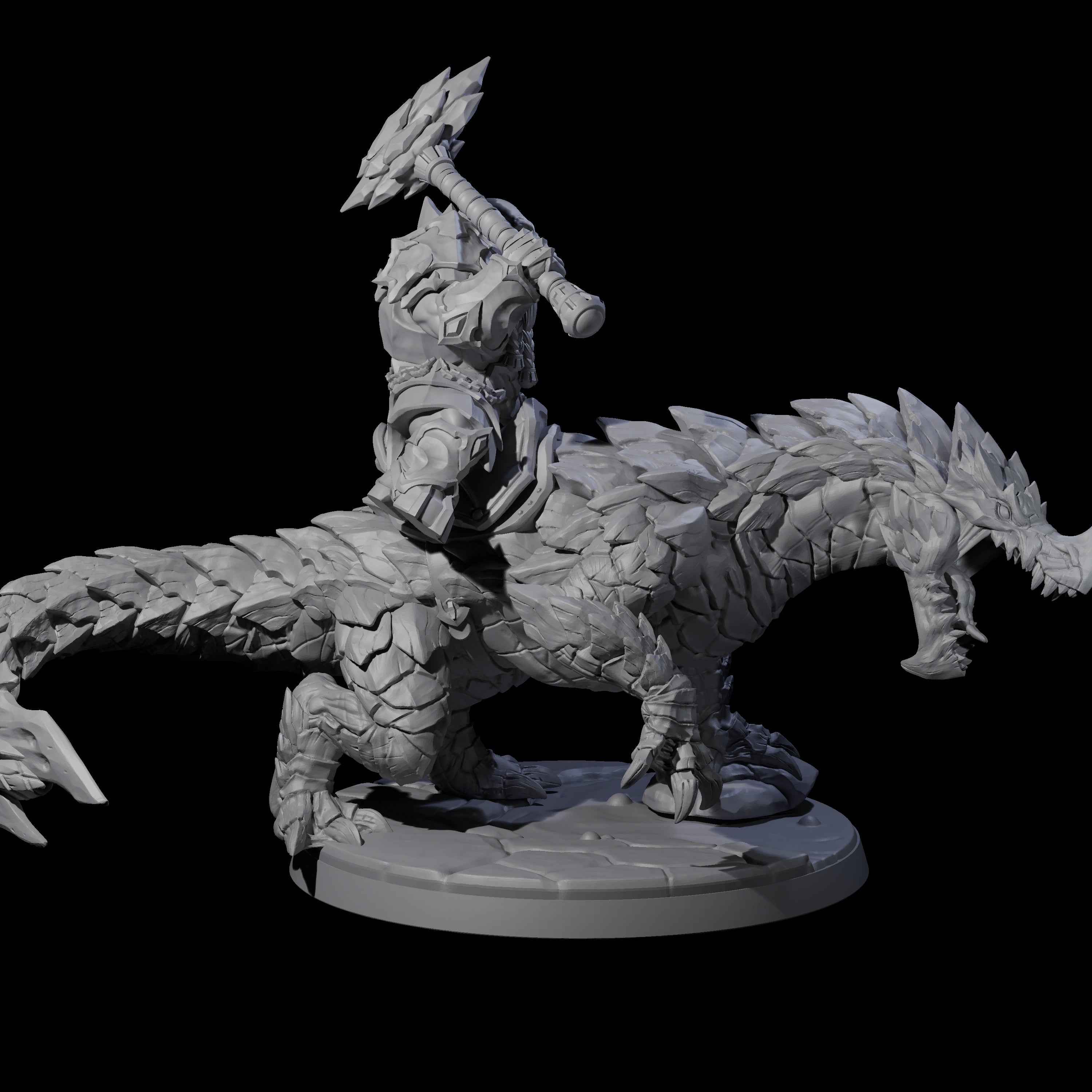 Surprise Dwarf Drake Rider B Miniature for Dungeons and Dragons, Pathfinder or other TTRPGs