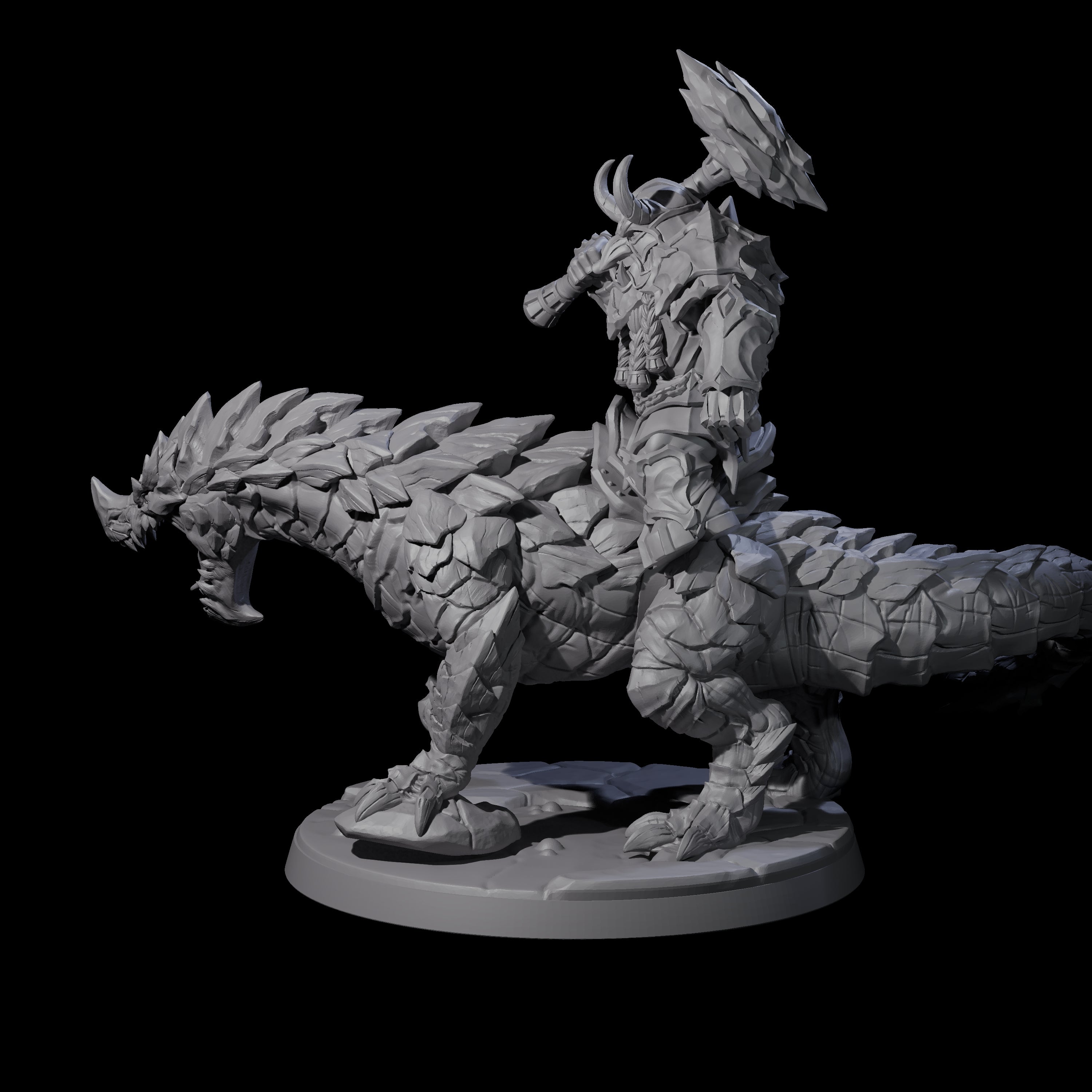 Surprise Dwarf Drake Rider B Miniature for Dungeons and Dragons, Pathfinder or other TTRPGs