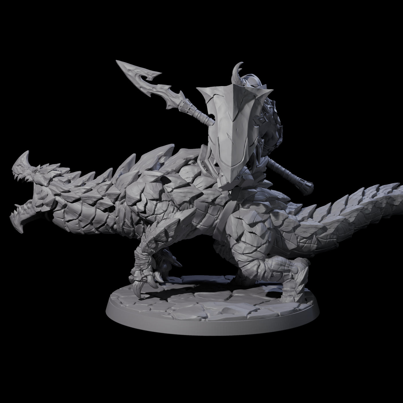 Surprise Dwarf Drake Rider D Miniature for Dungeons and Dragons, Pathfinder or other TTRPGs