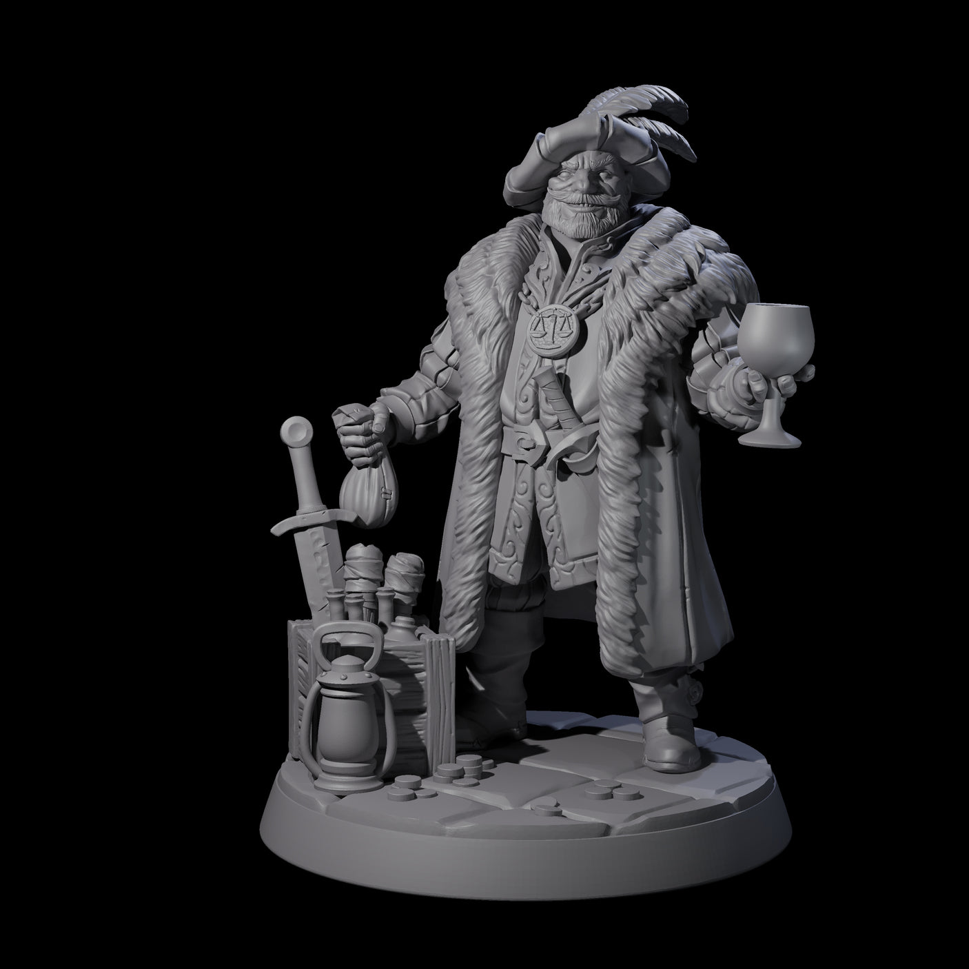Swaggering Burgermeister Miniature for Dungeons and Dragons, Pathfinder or other TTRPGs