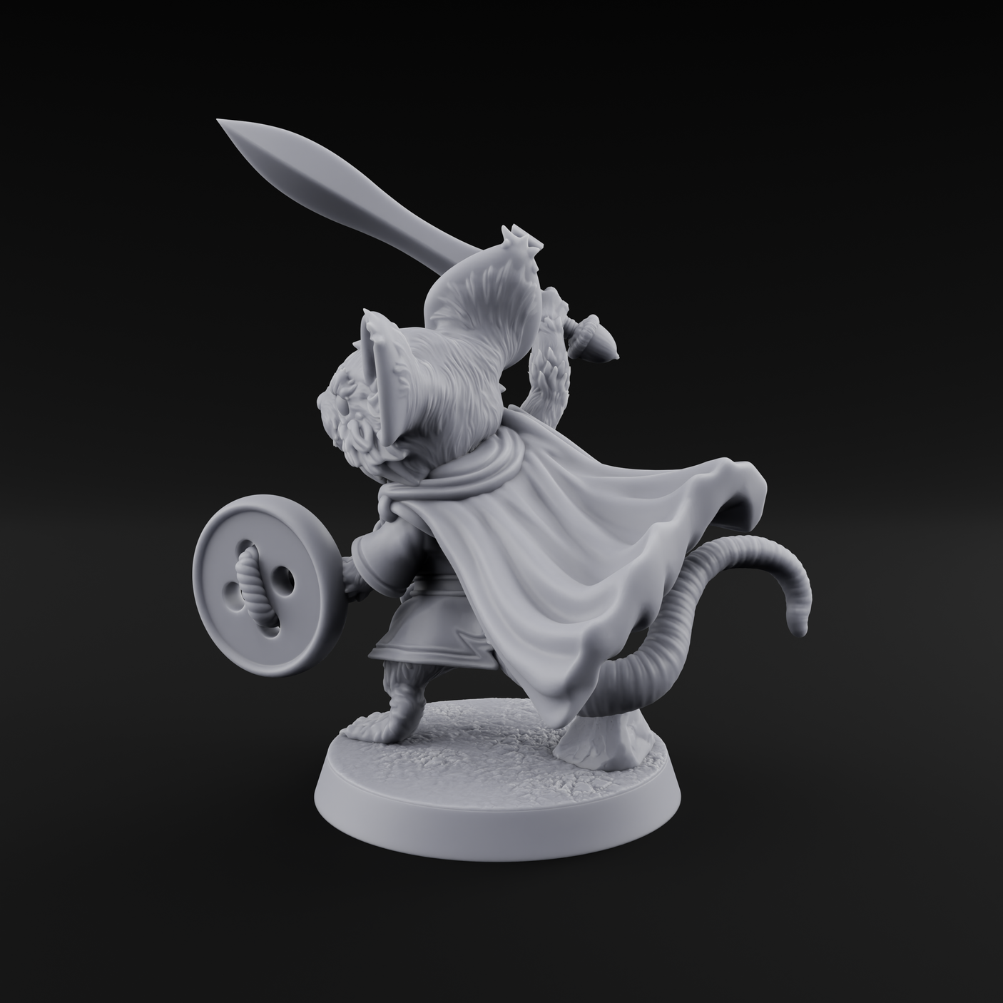 Swashbuckling Mousling Warrior Miniature for Dungeons and Dragons, Pathfinder or other TTRPGs