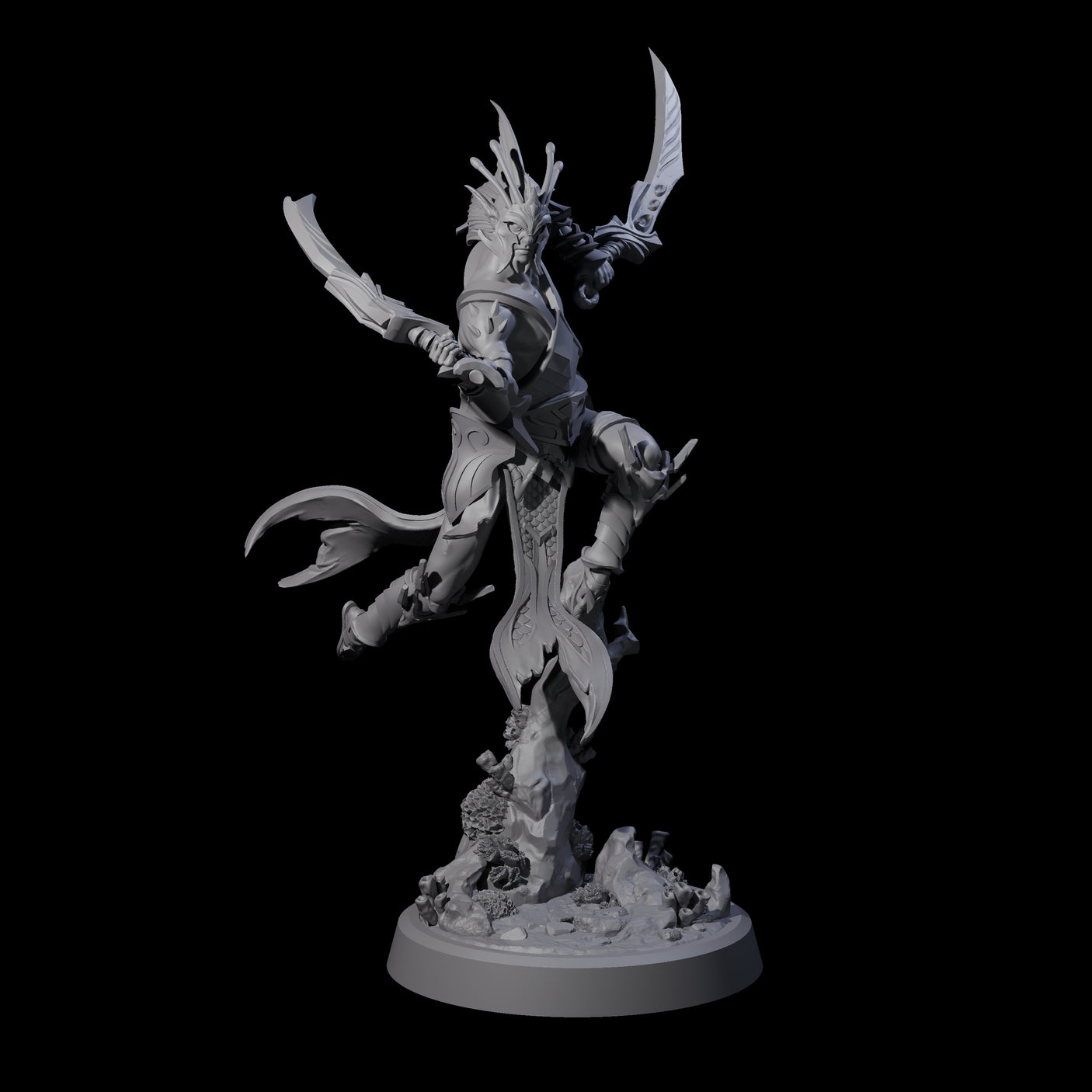 Swinging Abyssal Myrmidon A Miniature for Dungeons and Dragons, Pathfinder or other TTRPGs