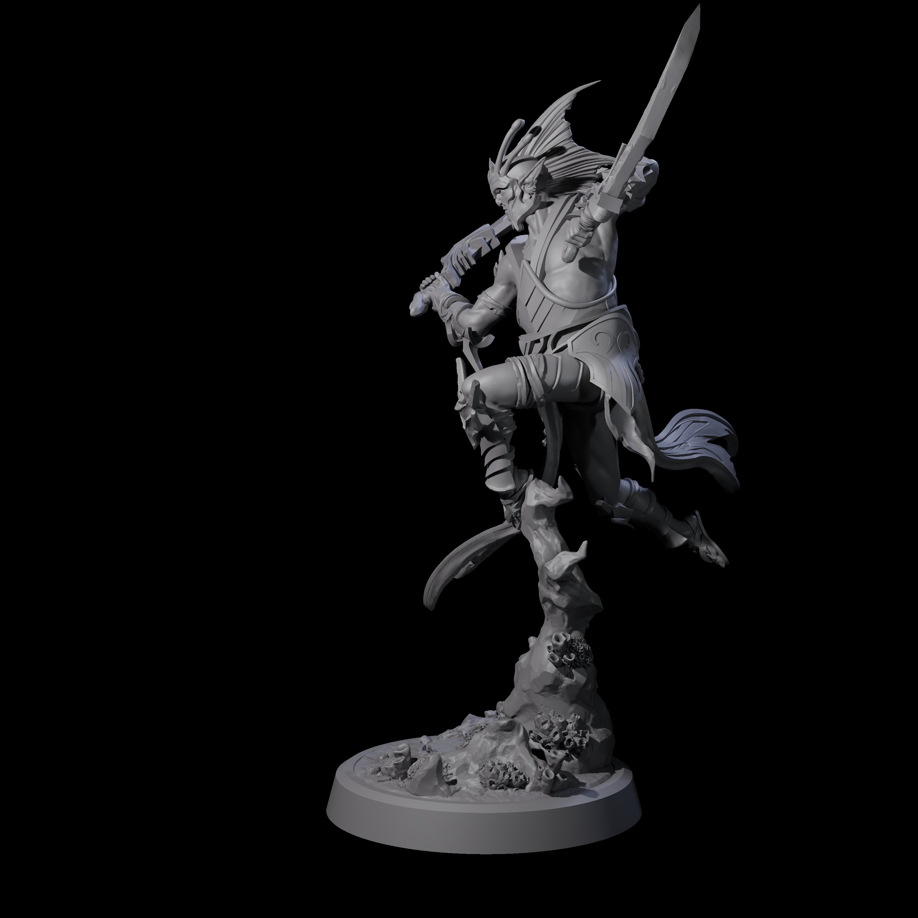 Swinging Abyssal Myrmidon A Miniature for Dungeons and Dragons, Pathfinder or other TTRPGs