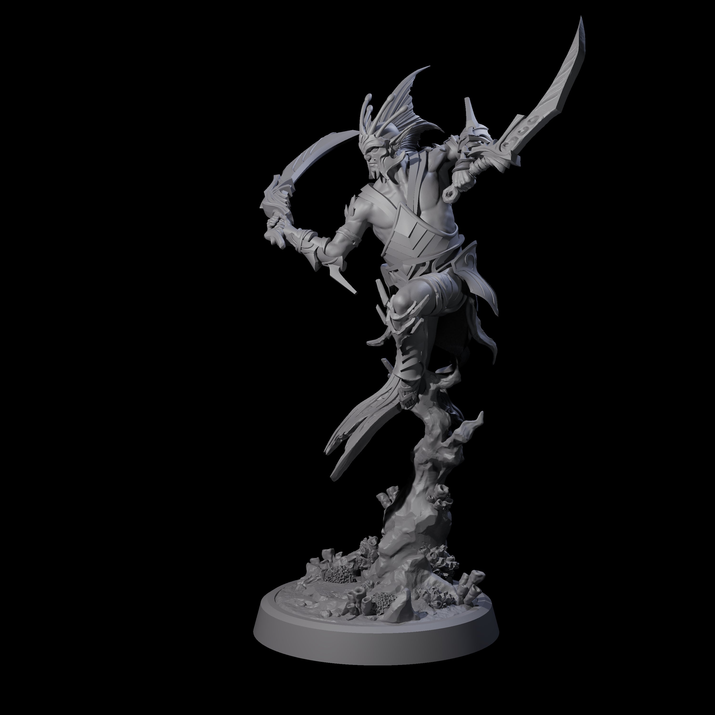Swinging Abyssal Myrmidon A Miniature for Dungeons and Dragons, Pathfinder or other TTRPGs
