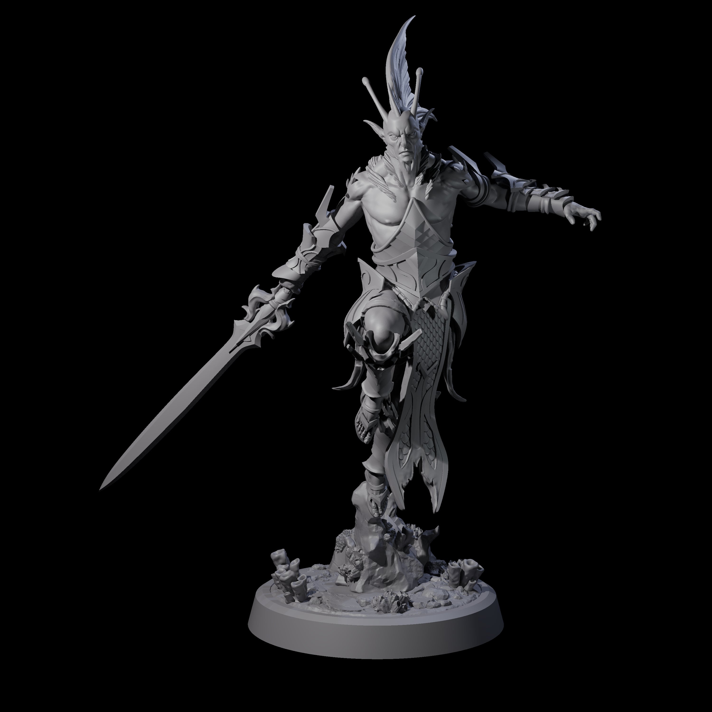 Swinging Abyssal Myrmidon B Miniature for Dungeons and Dragons, Pathfinder or other TTRPGs