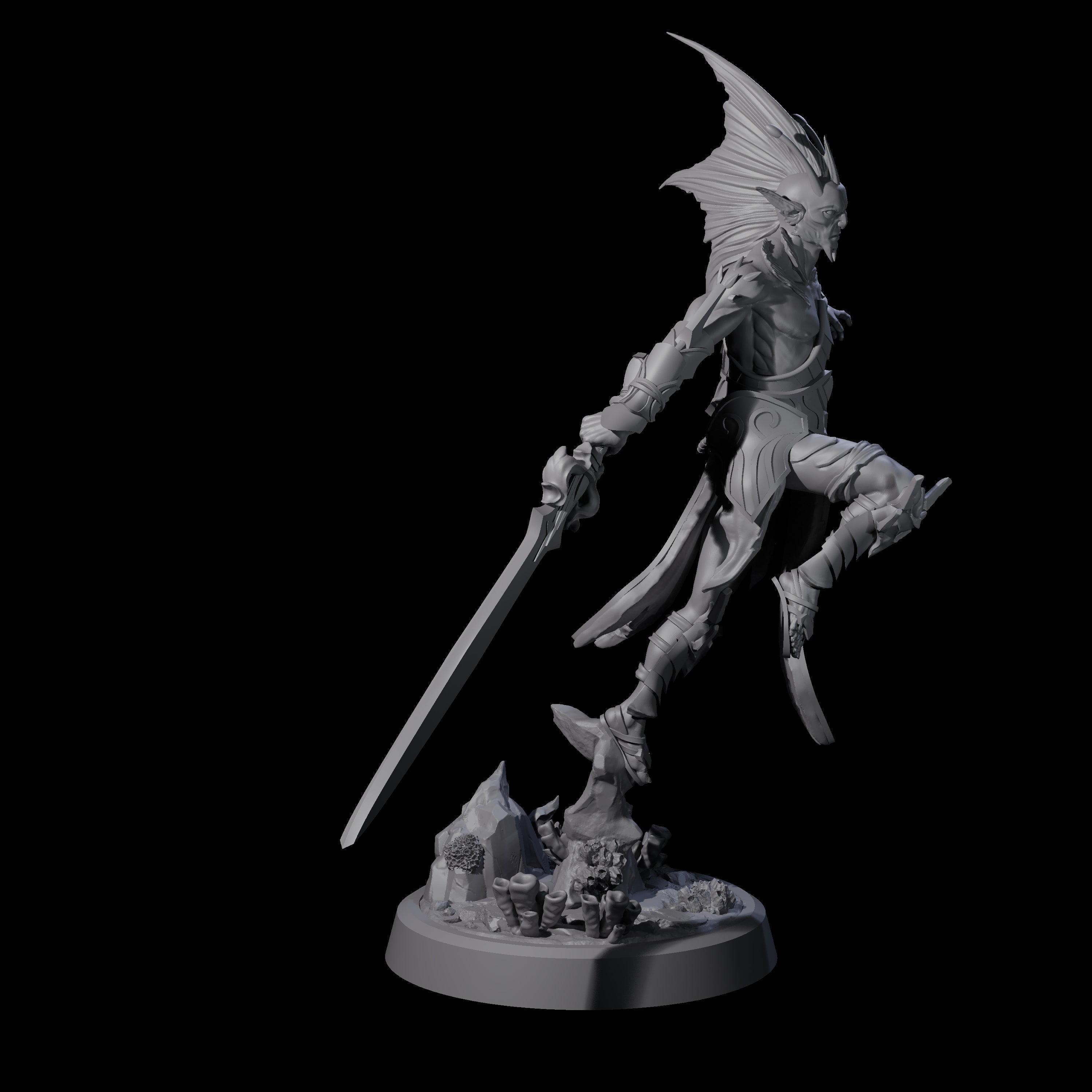 Swinging Abyssal Myrmidon B Miniature for Dungeons and Dragons, Pathfinder or other TTRPGs