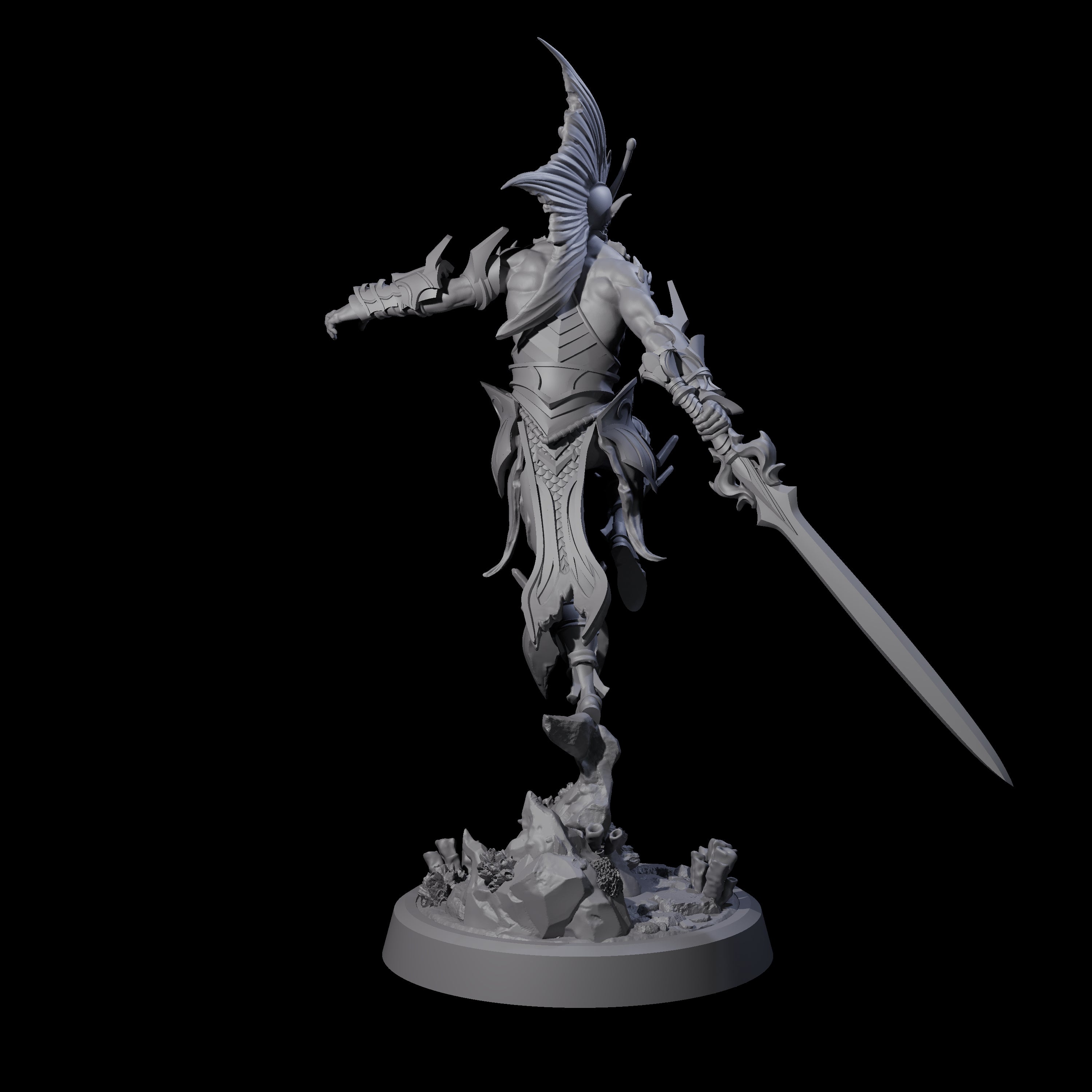 Swinging Abyssal Myrmidon B Miniature for Dungeons and Dragons, Pathfinder or other TTRPGs