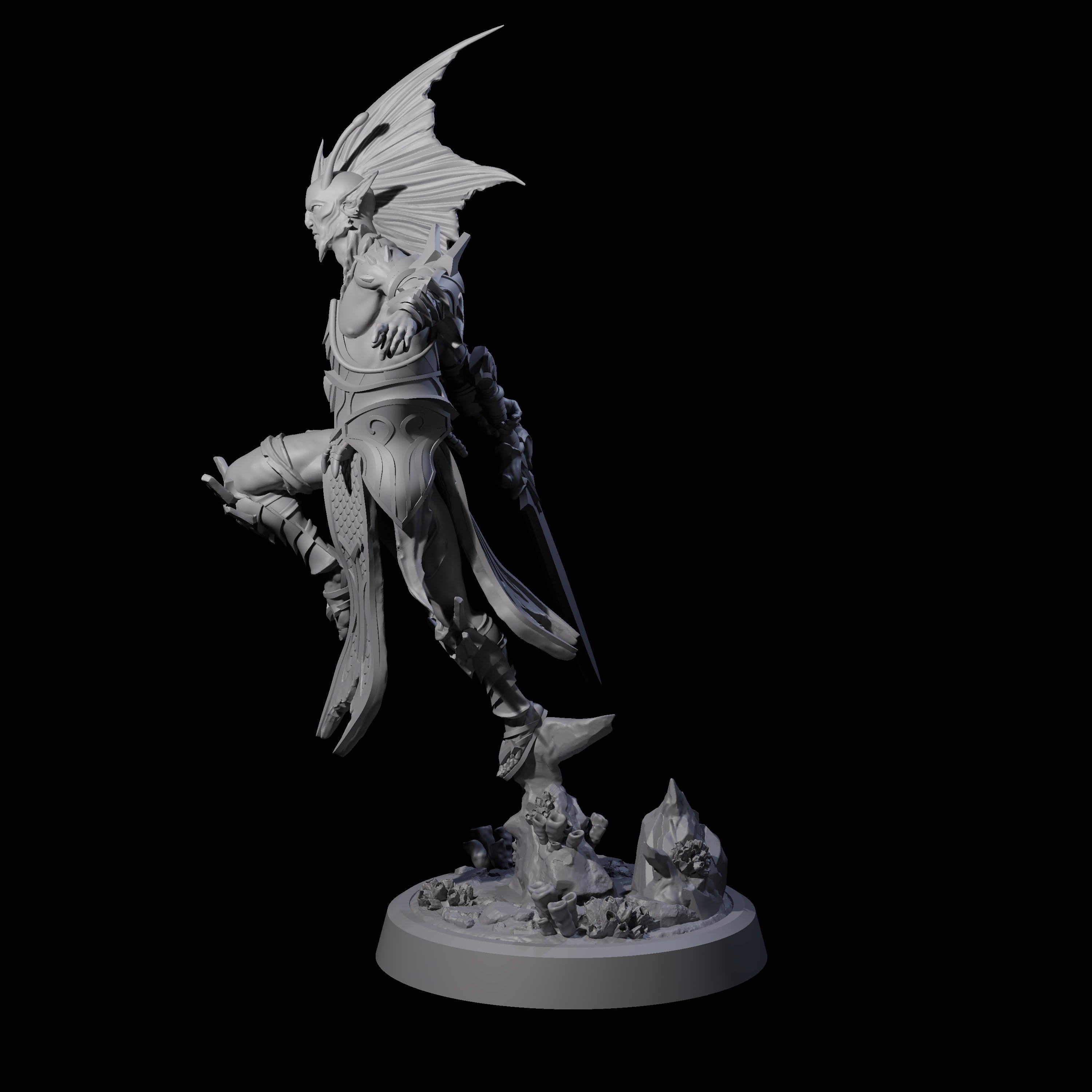 Swinging Abyssal Myrmidon B Miniature for Dungeons and Dragons, Pathfinder or other TTRPGs