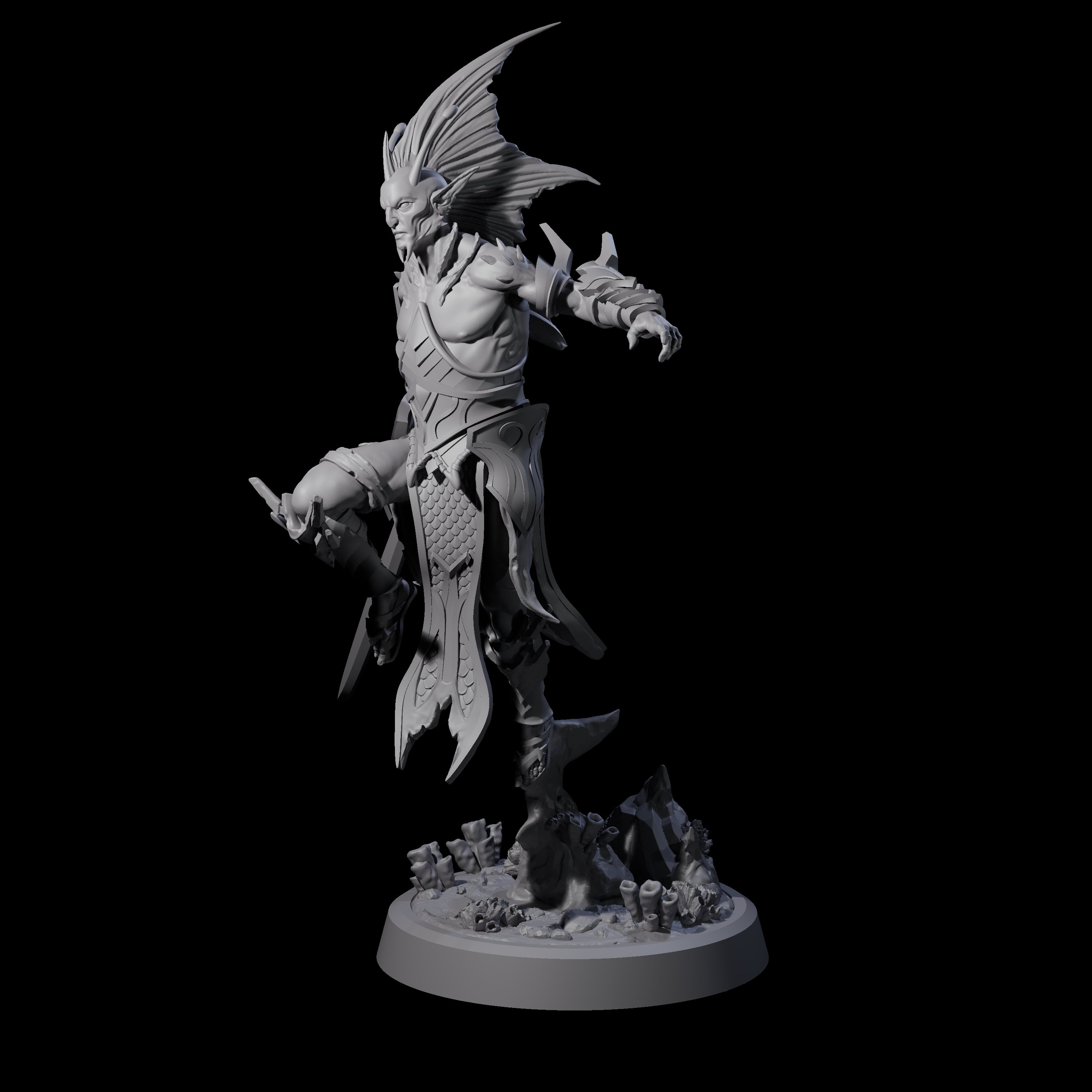 Swinging Abyssal Myrmidon B Miniature for Dungeons and Dragons, Pathfinder or other TTRPGs