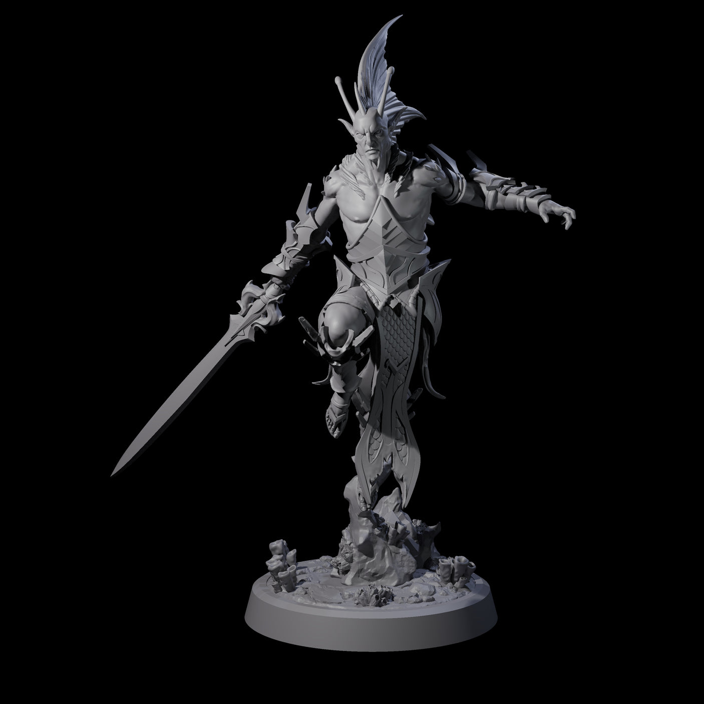 Swinging Abyssal Myrmidon B Miniature for Dungeons and Dragons, Pathfinder or other TTRPGs