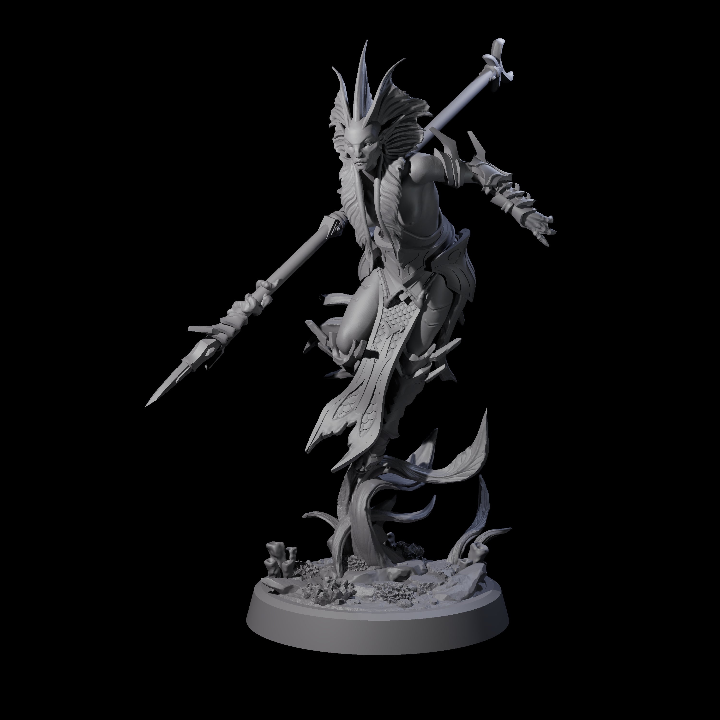 Swinging Abyssal Myrmidon D Miniature for Dungeons and Dragons, Pathfinder or other TTRPGs
