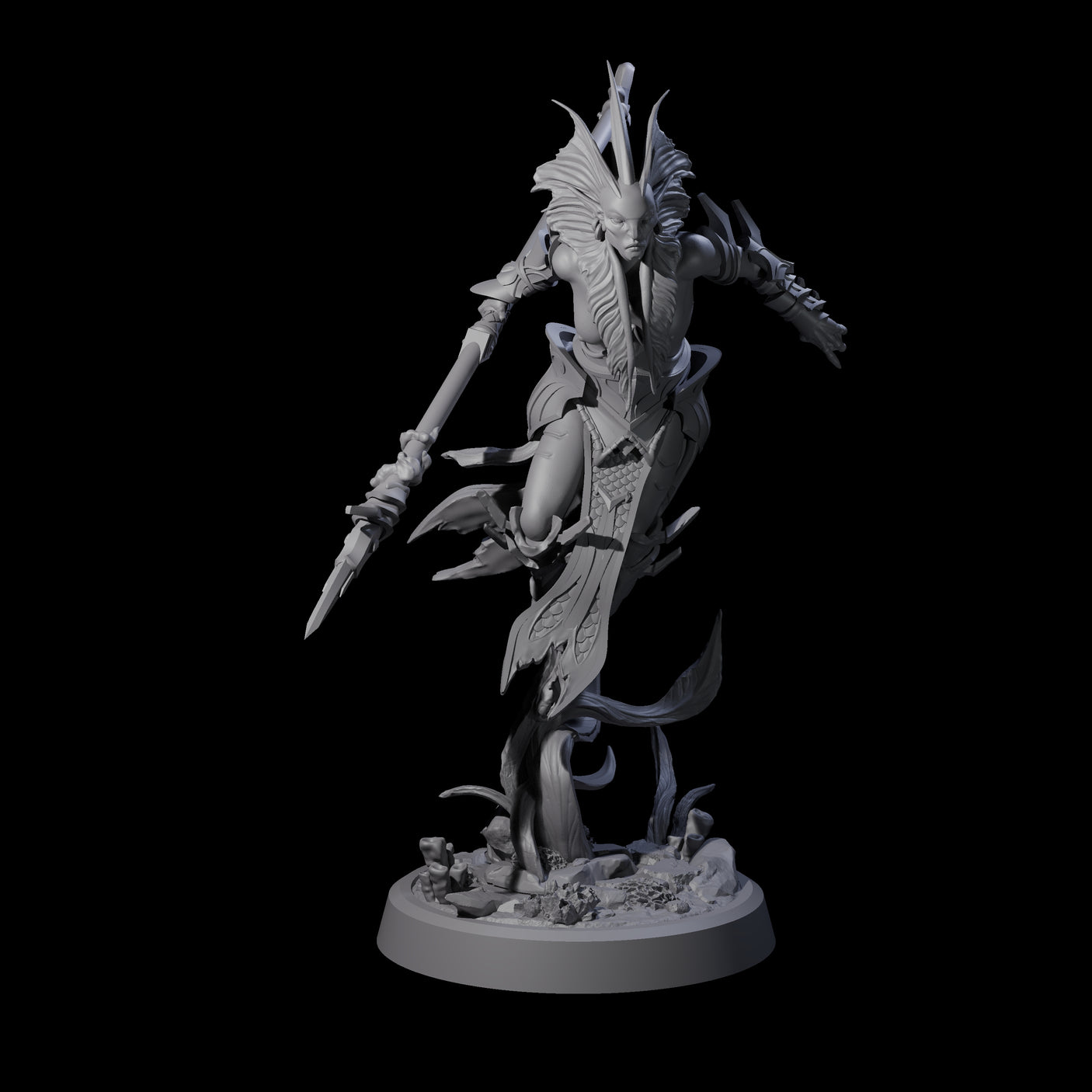 Swinging Abyssal Myrmidon D Miniature for Dungeons and Dragons, Pathfinder or other TTRPGs
