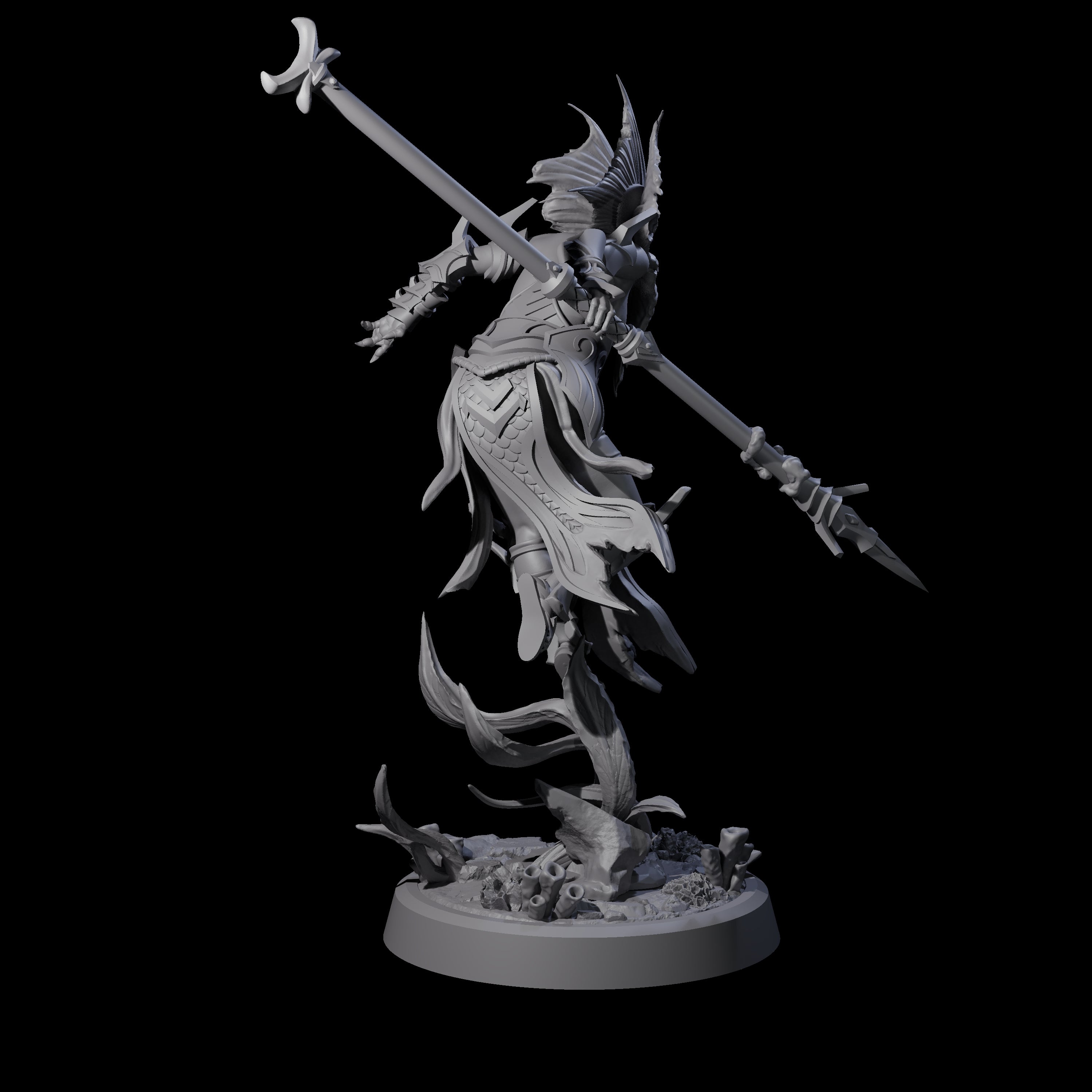 Swinging Abyssal Myrmidon D Miniature for Dungeons and Dragons, Pathfinder or other TTRPGs