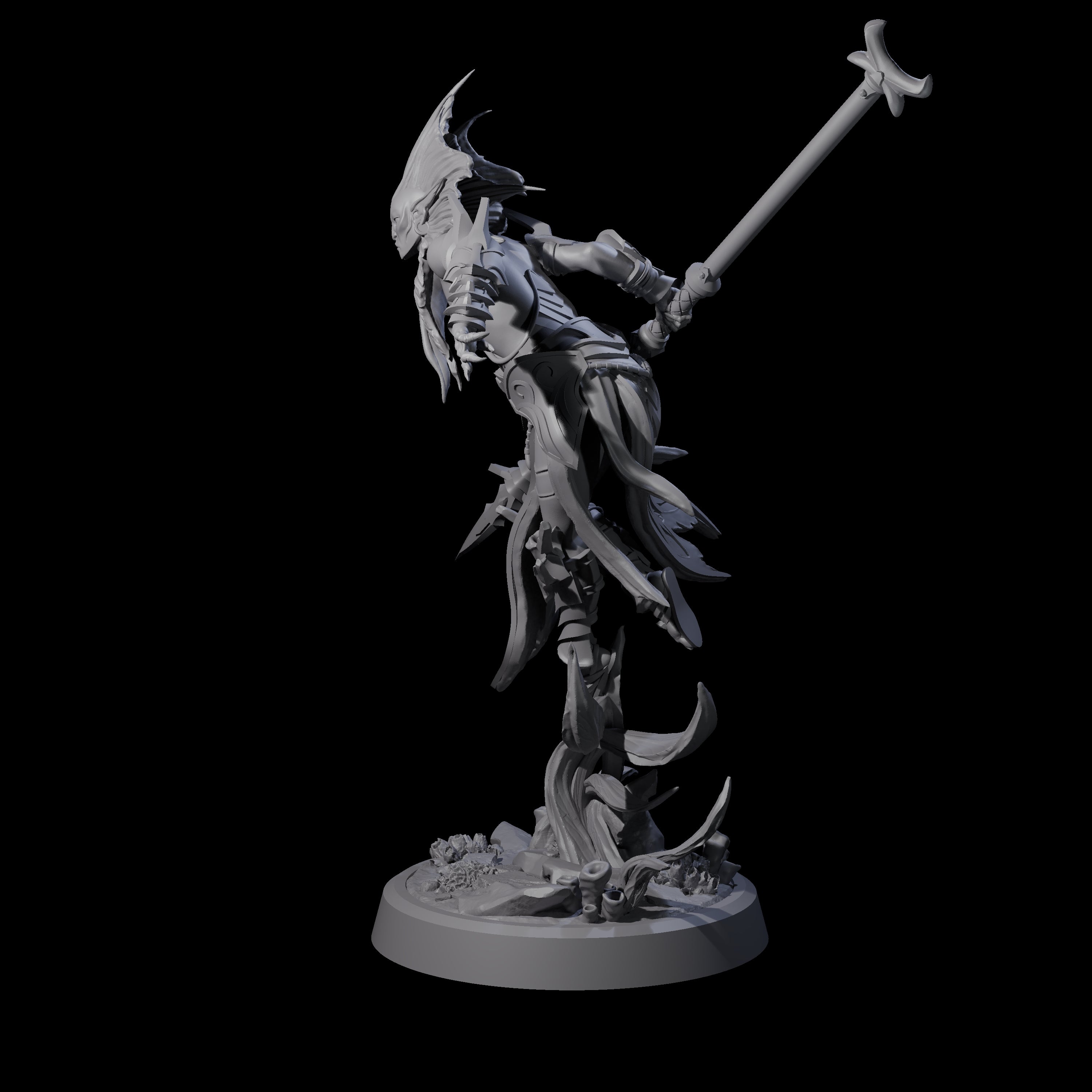 Swinging Abyssal Myrmidon D Miniature for Dungeons and Dragons, Pathfinder or other TTRPGs