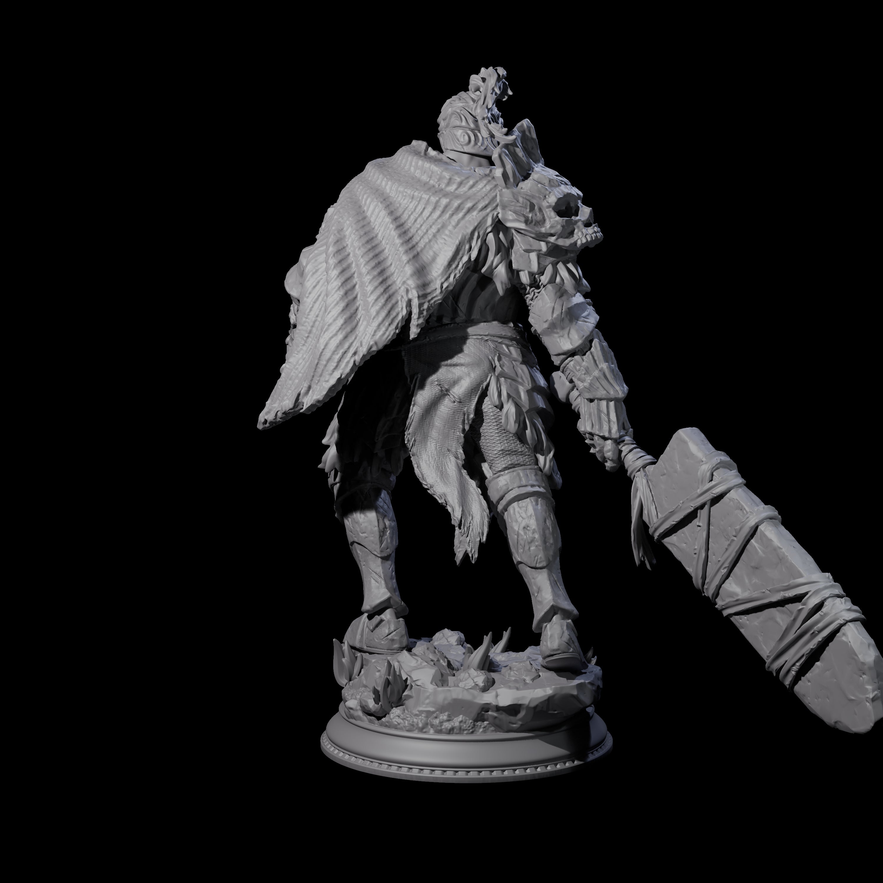 Swinging Armoured Champion Miniature for Dungeons and Dragons, Pathfinder or other TTRPGs