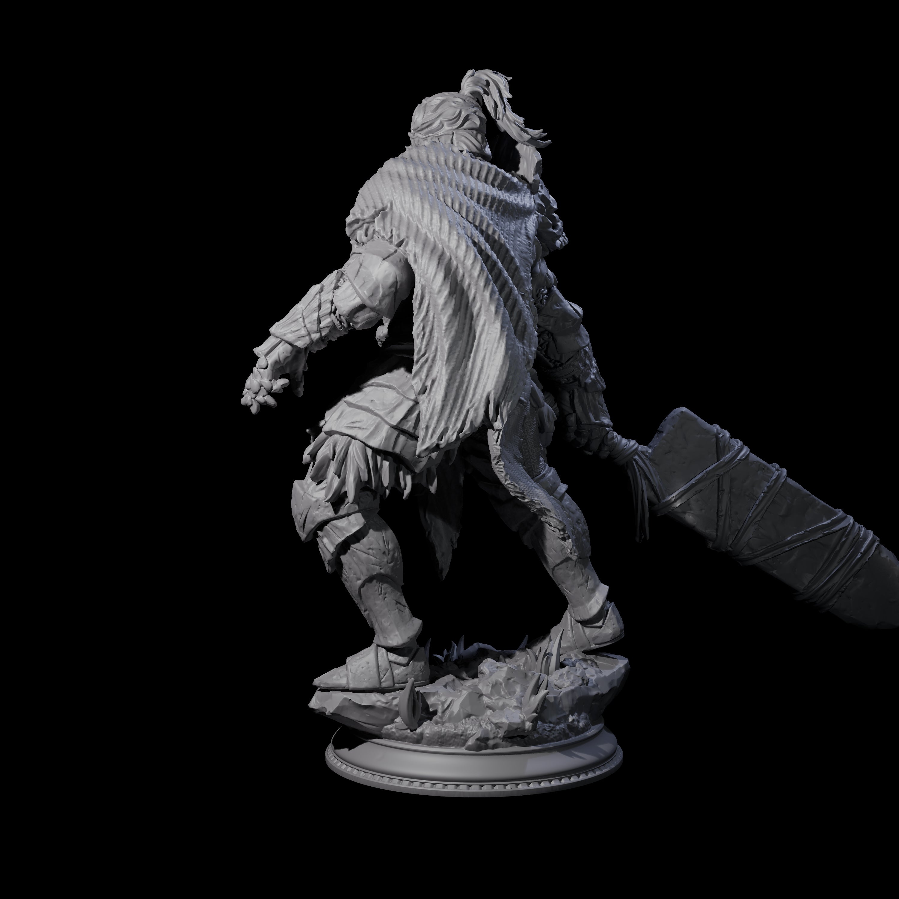 Swinging Armoured Champion Miniature for Dungeons and Dragons, Pathfinder or other TTRPGs