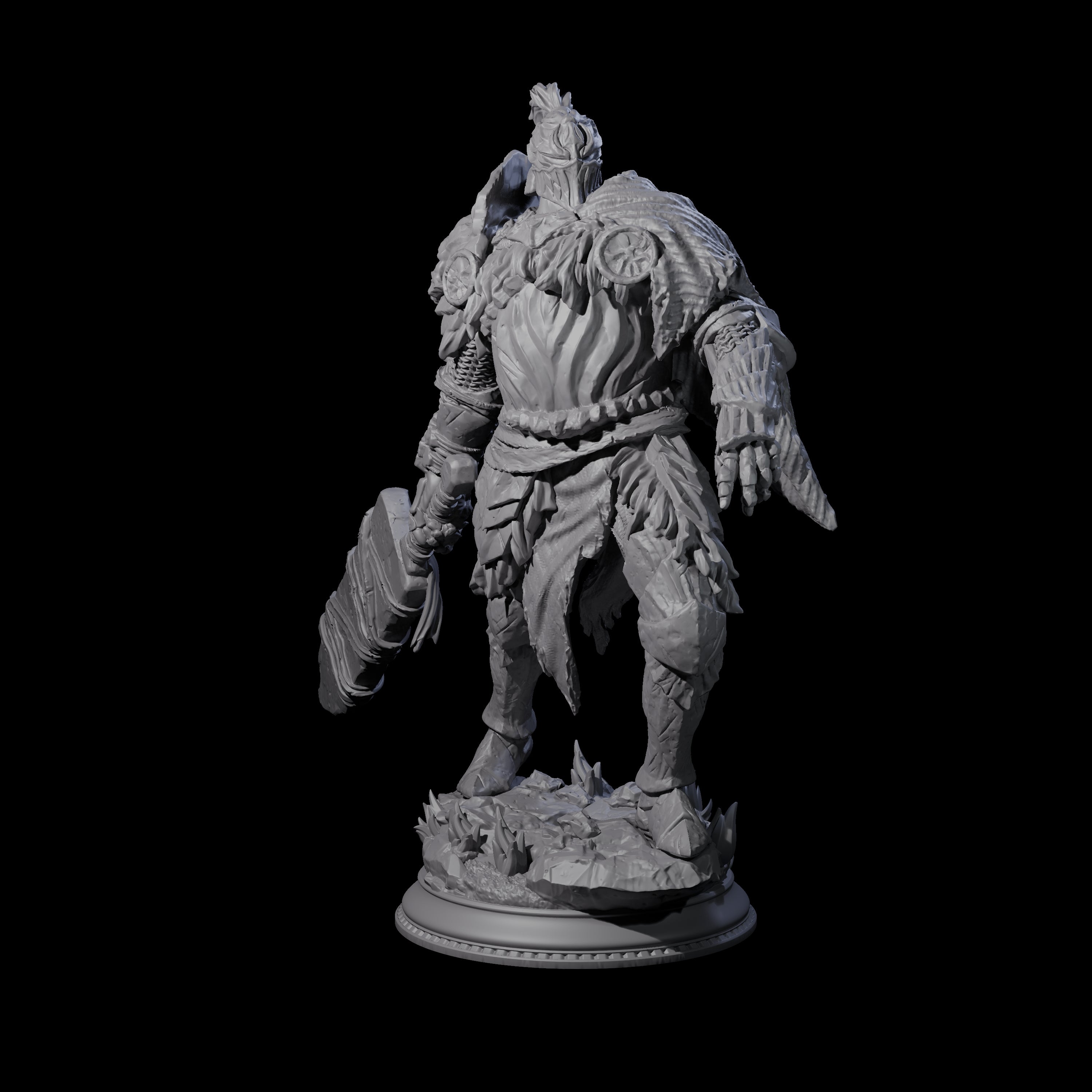 Swinging Armoured Champion Miniature for Dungeons and Dragons, Pathfinder or other TTRPGs