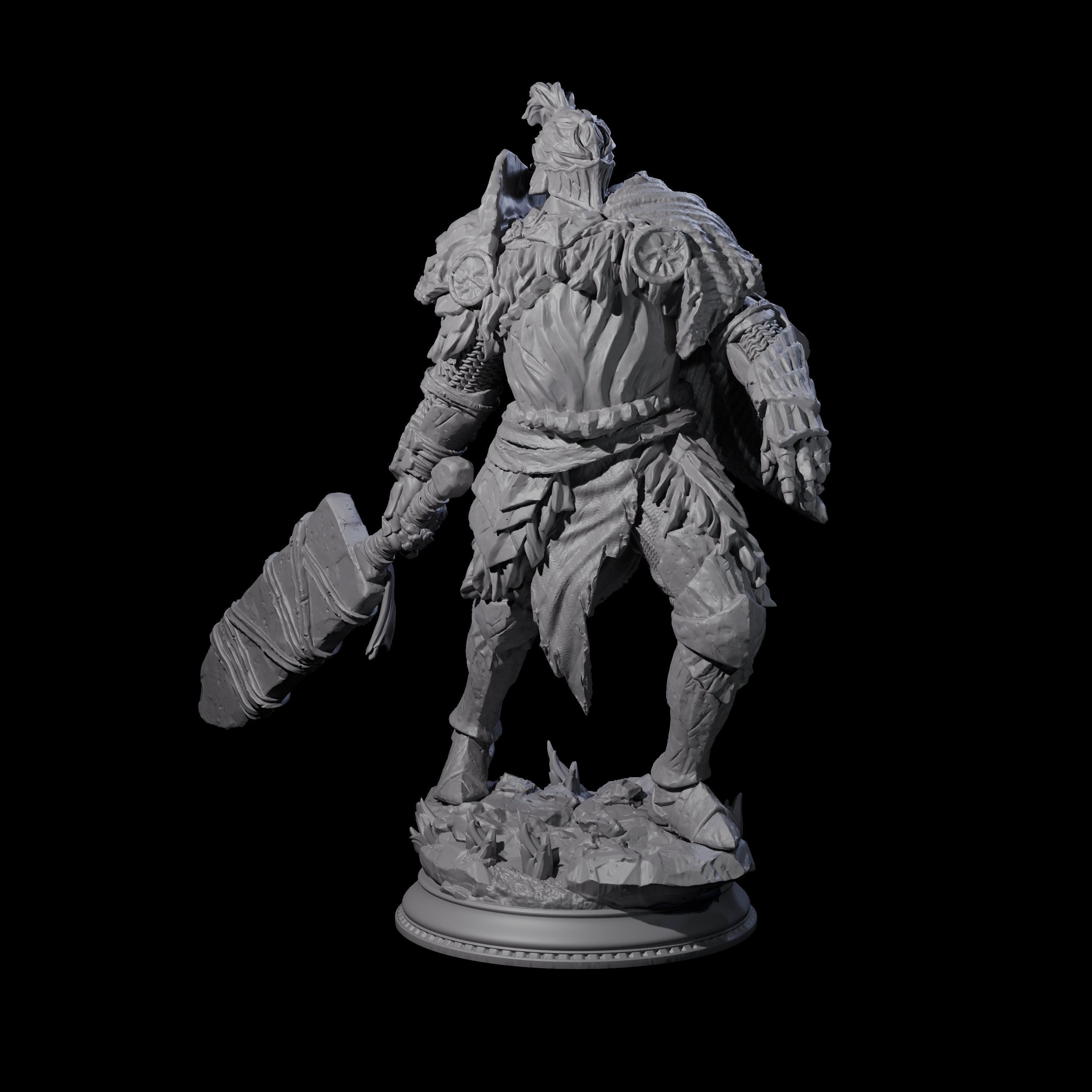 Swinging Armoured Champion Miniature for Dungeons and Dragons, Pathfinder or other TTRPGs