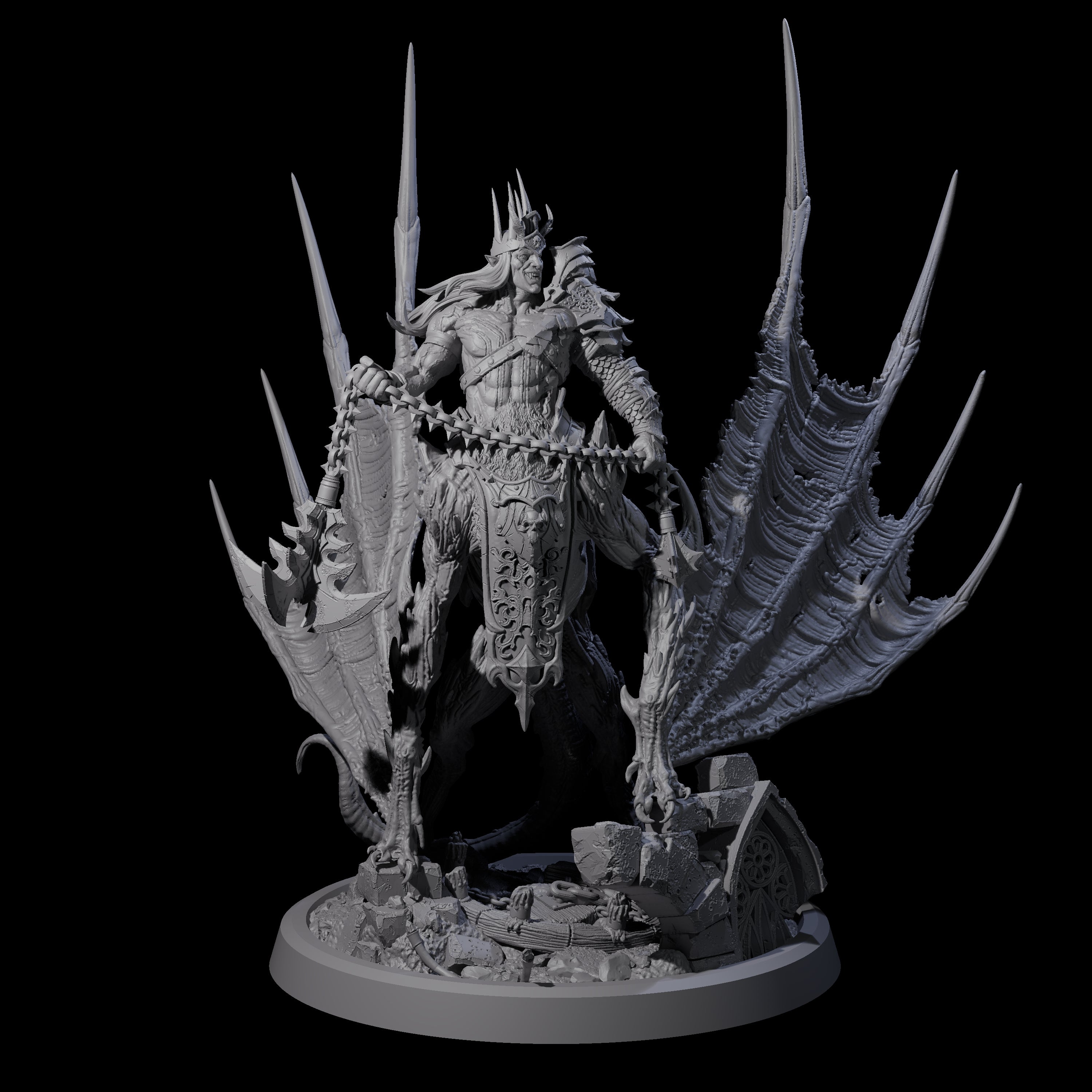 Swinging Bat-Like Cambion A Miniature for Dungeons and Dragons, Pathfinder or other TTRPGs