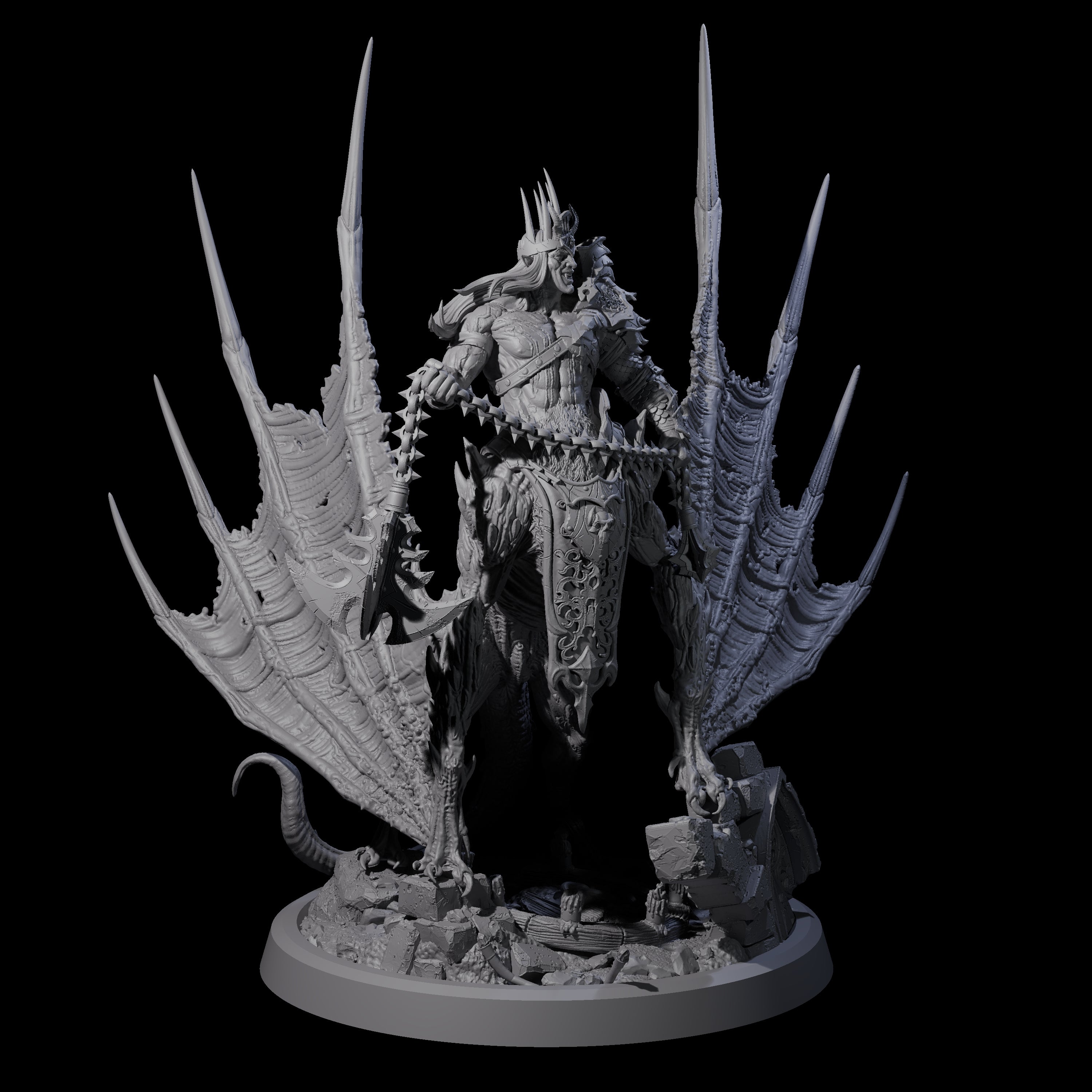 Swinging Bat-Like Cambion A Miniature for Dungeons and Dragons, Pathfinder or other TTRPGs