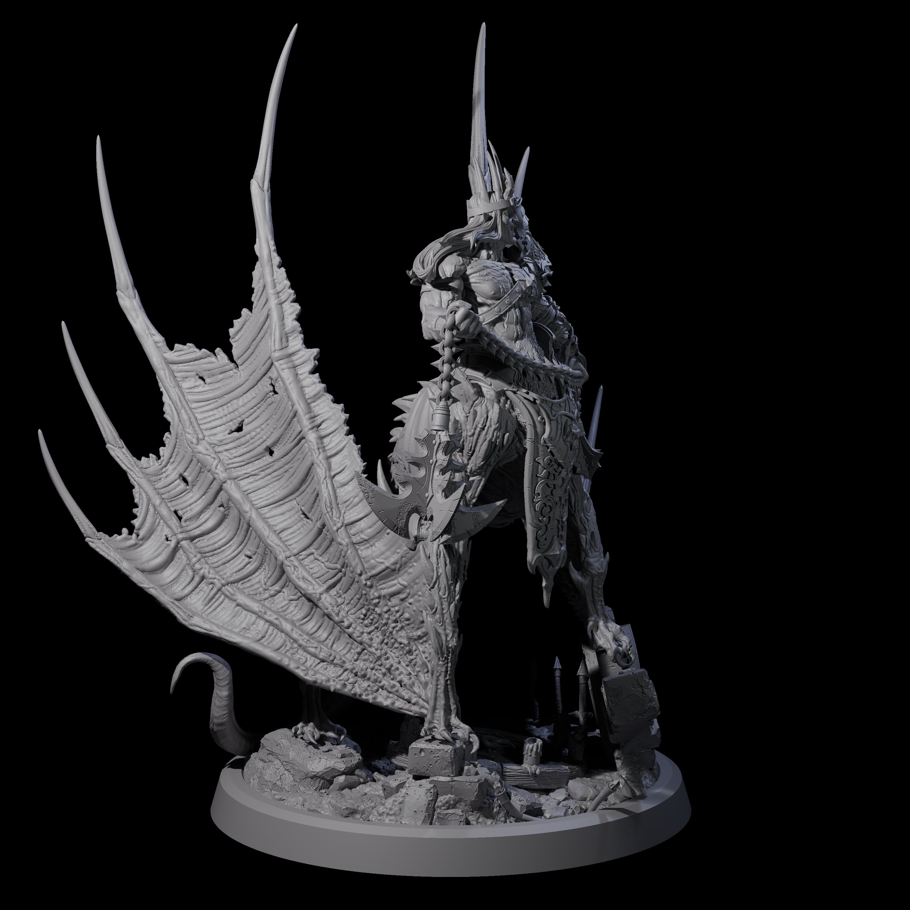 Swinging Bat-Like Cambion A Miniature for Dungeons and Dragons, Pathfinder or other TTRPGs