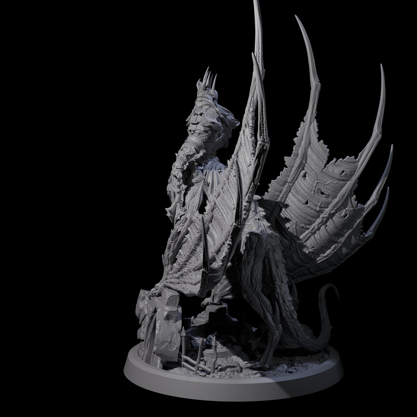 Swinging Bat-Like Cambion A Miniature for Dungeons and Dragons, Pathfinder or other TTRPGs