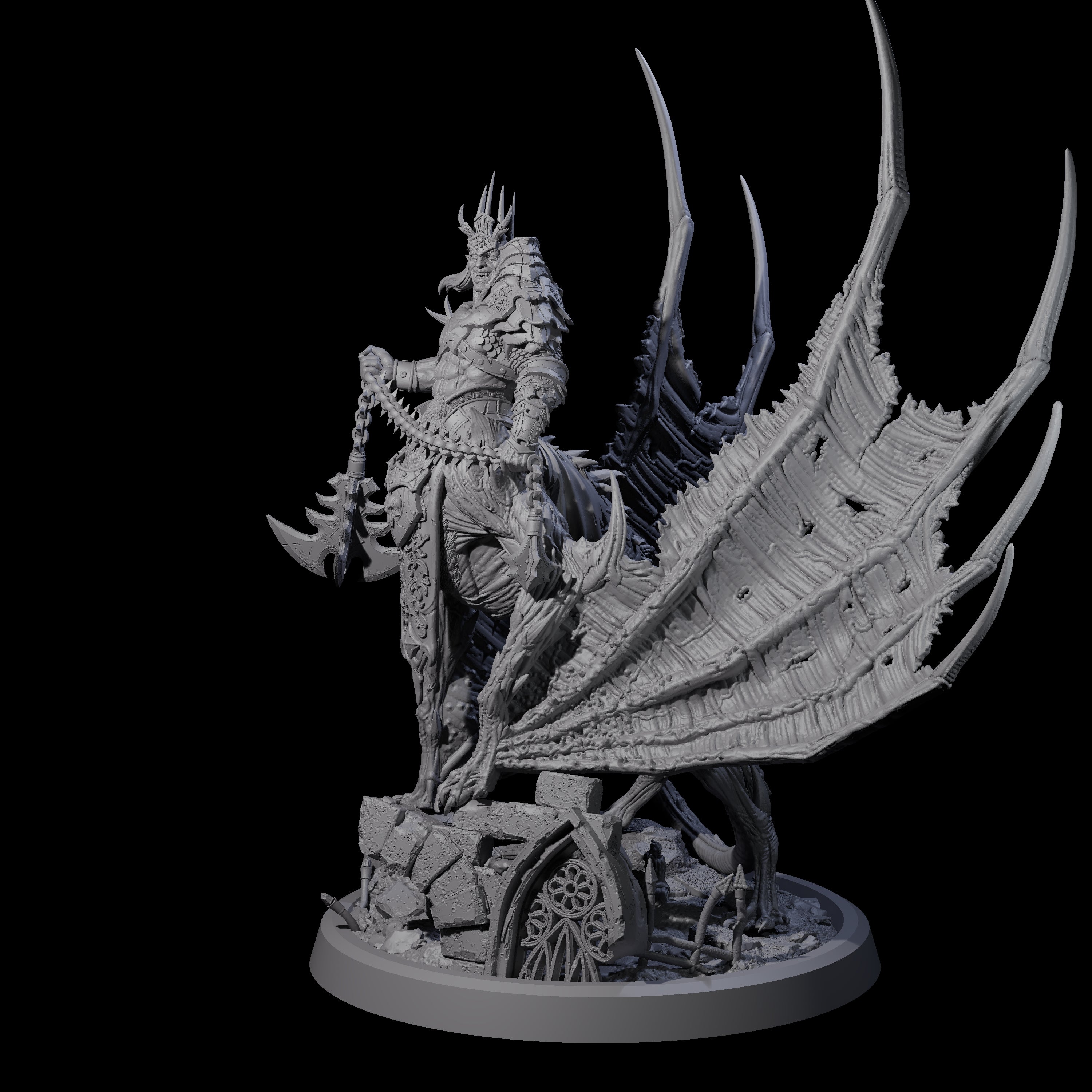 Swinging Bat-Like Cambion A Miniature for Dungeons and Dragons, Pathfinder or other TTRPGs