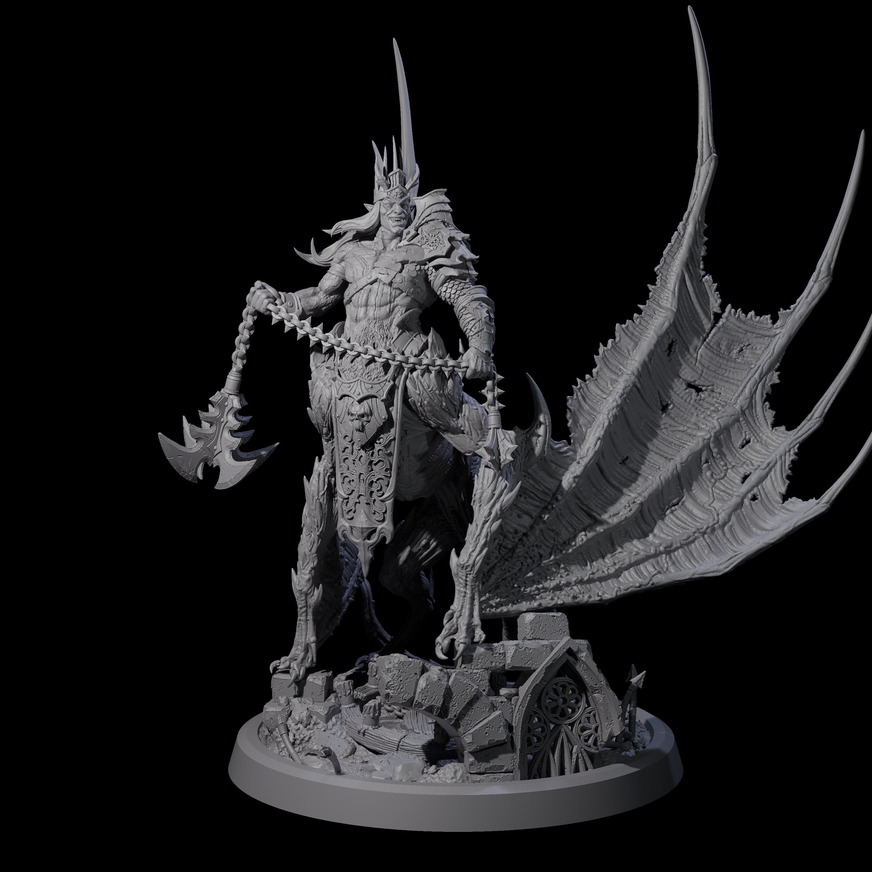 Swinging Bat-Like Cambion A Miniature for Dungeons and Dragons, Pathfinder or other TTRPGs