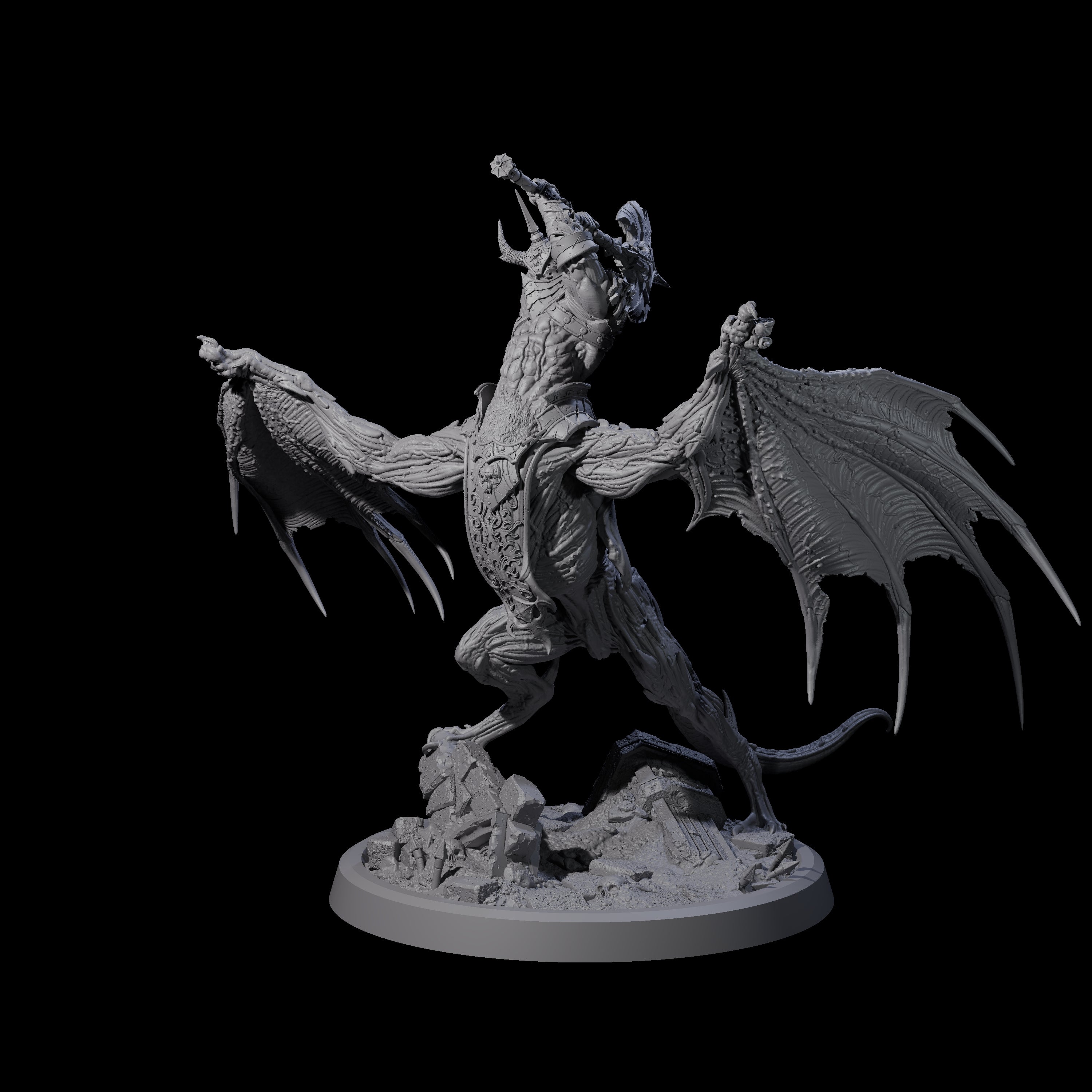 Swinging Bat-Like Cambion B Miniature for Dungeons and Dragons, Pathfinder or other TTRPGs
