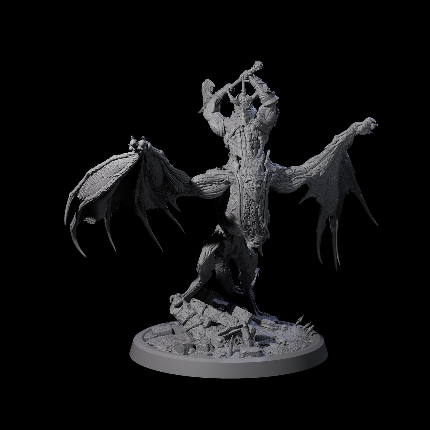 Swinging Bat-Like Cambion B Miniature for Dungeons and Dragons, Pathfinder or other TTRPGs