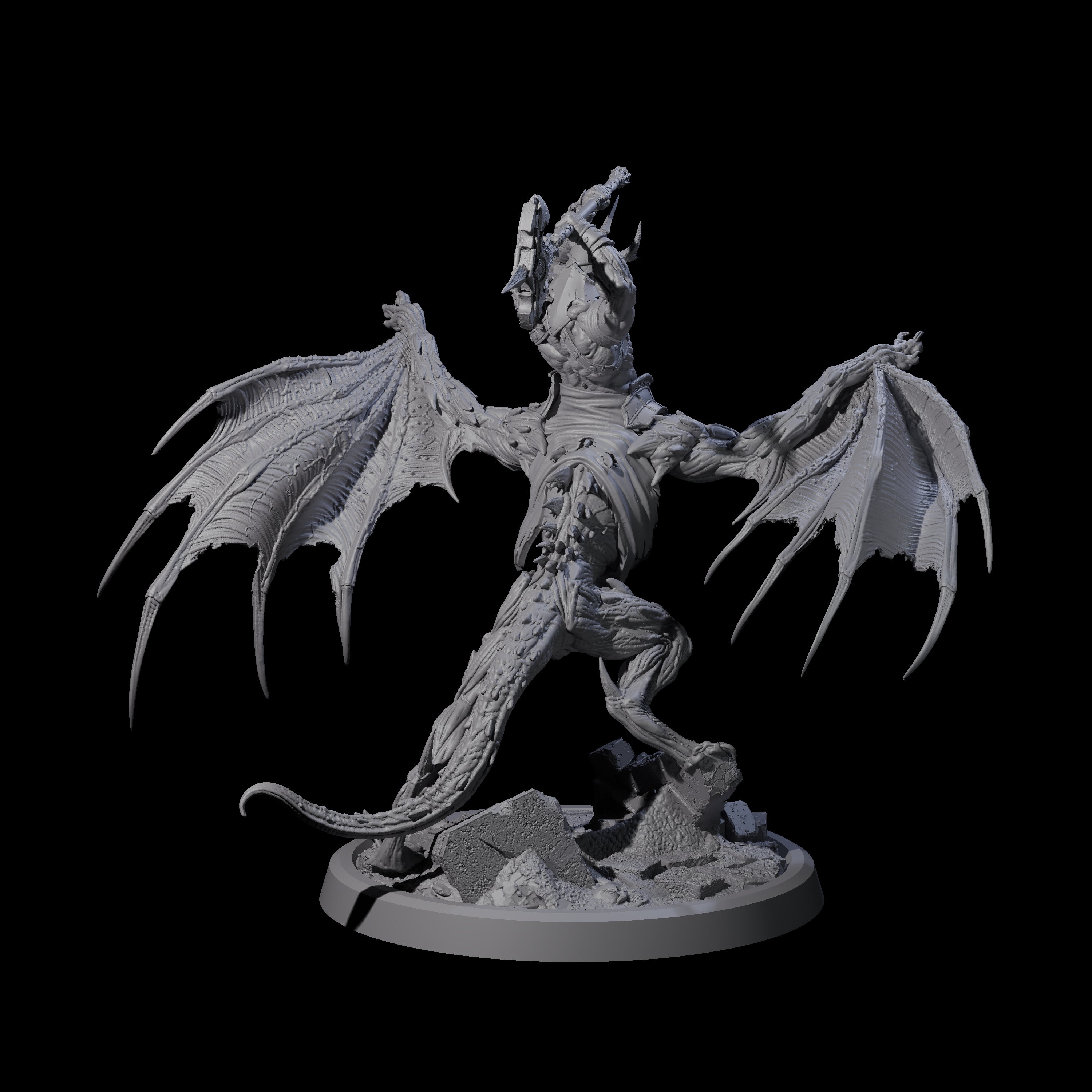 Swinging Bat-Like Cambion B Miniature for Dungeons and Dragons, Pathfinder or other TTRPGs