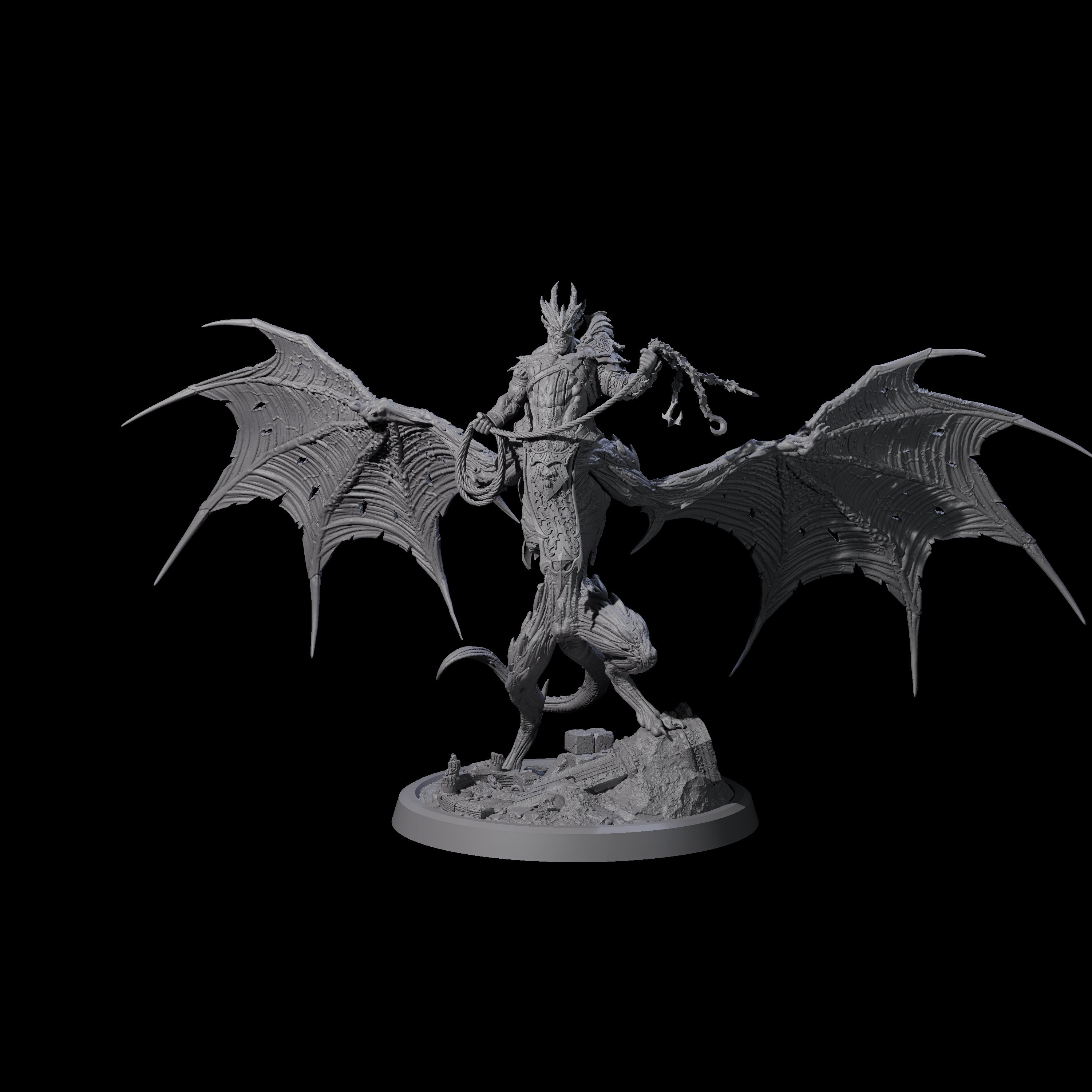 Swinging Bat-Like Cambion D Miniature for Dungeons and Dragons, Pathfinder or other TTRPGs