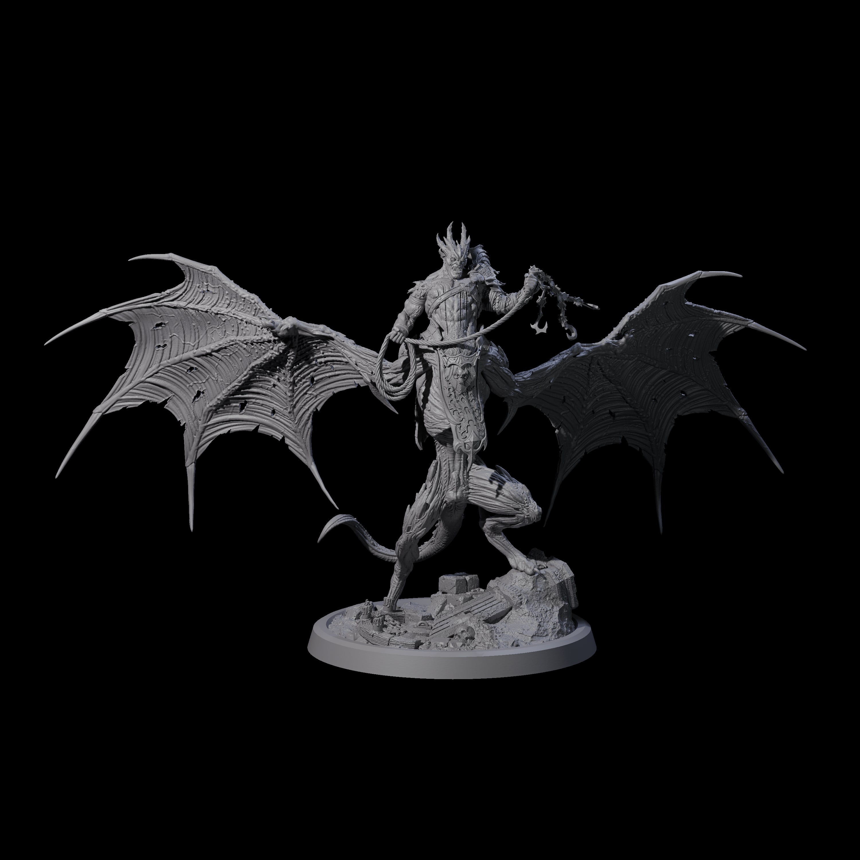 Swinging Bat-Like Cambion D Miniature for Dungeons and Dragons, Pathfinder or other TTRPGs