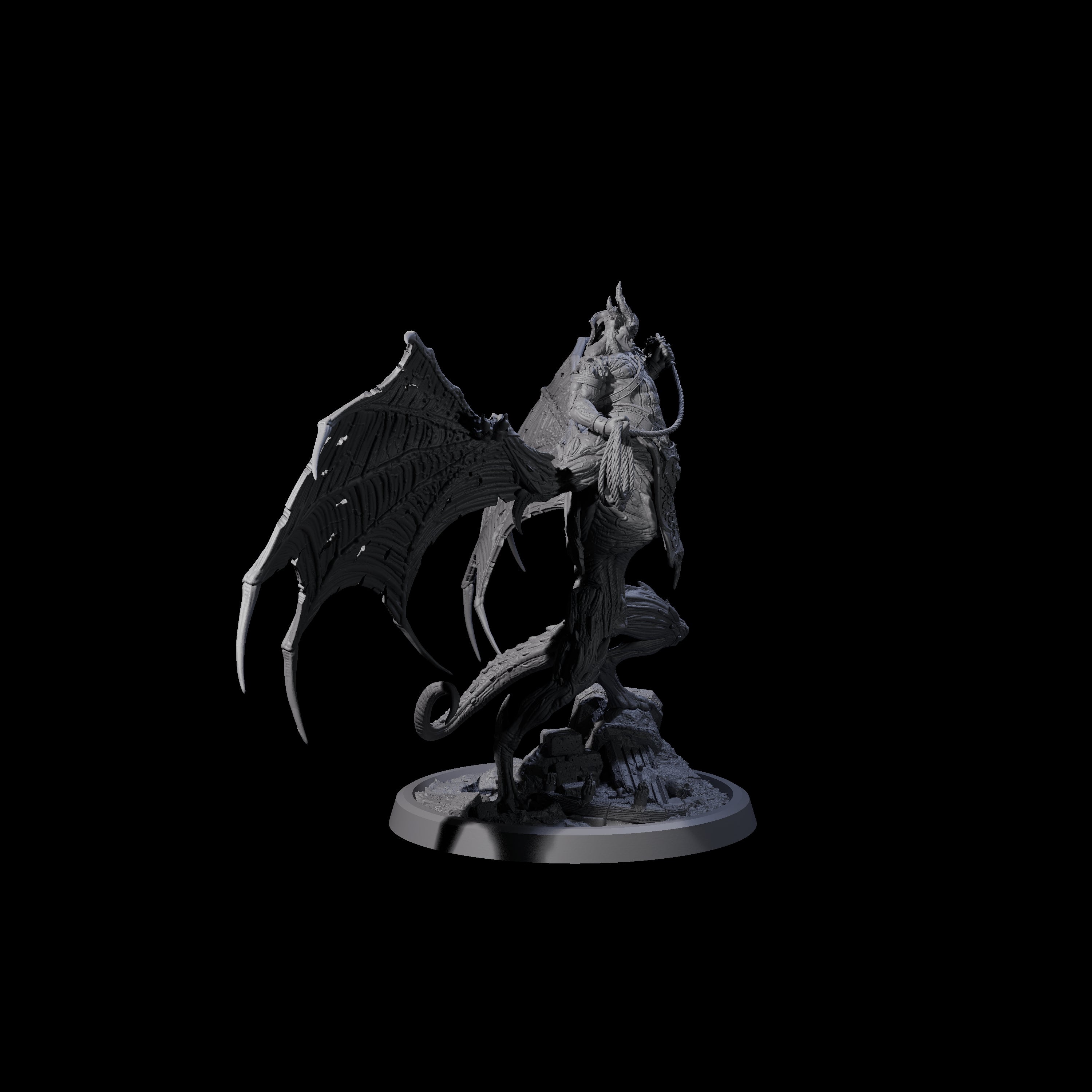 Swinging Bat-Like Cambion D Miniature for Dungeons and Dragons, Pathfinder or other TTRPGs