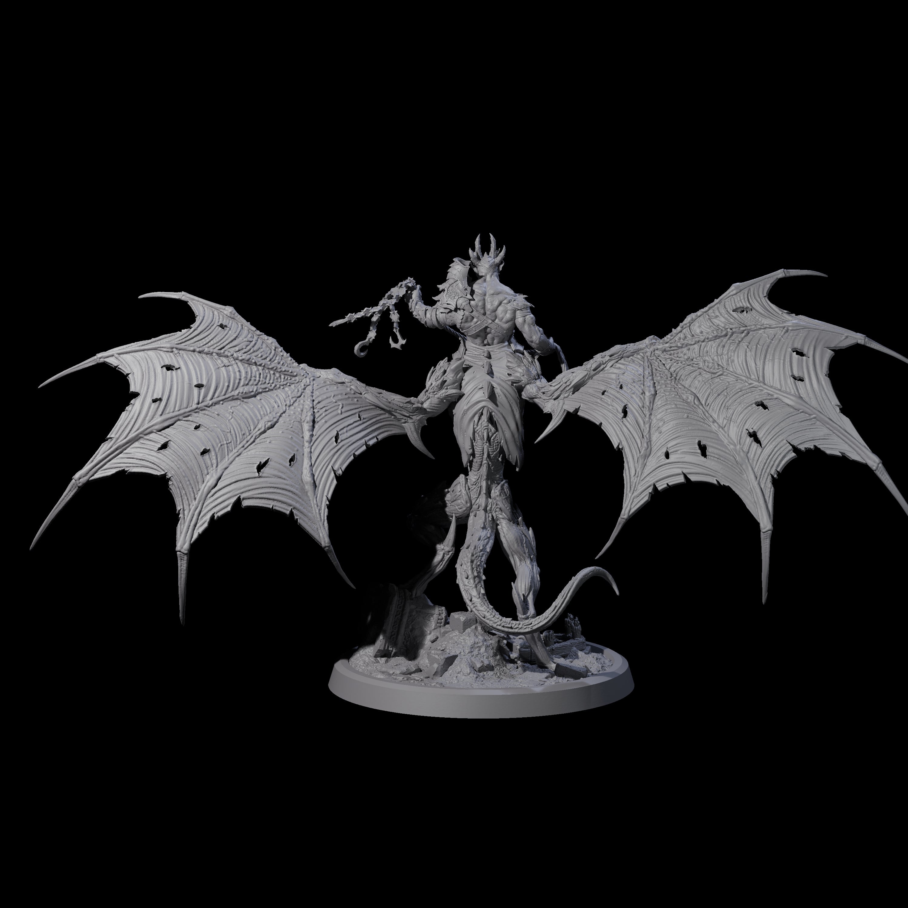 Swinging Bat-Like Cambion D Miniature for Dungeons and Dragons, Pathfinder or other TTRPGs