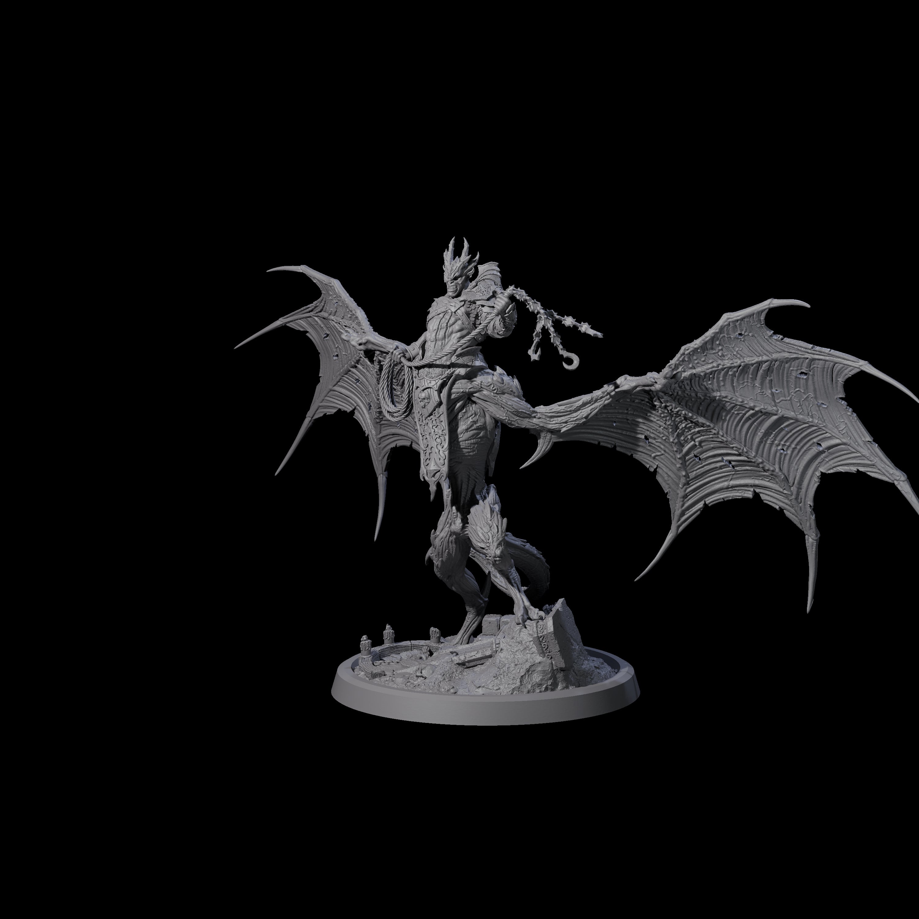 Swinging Bat-Like Cambion D Miniature for Dungeons and Dragons, Pathfinder or other TTRPGs