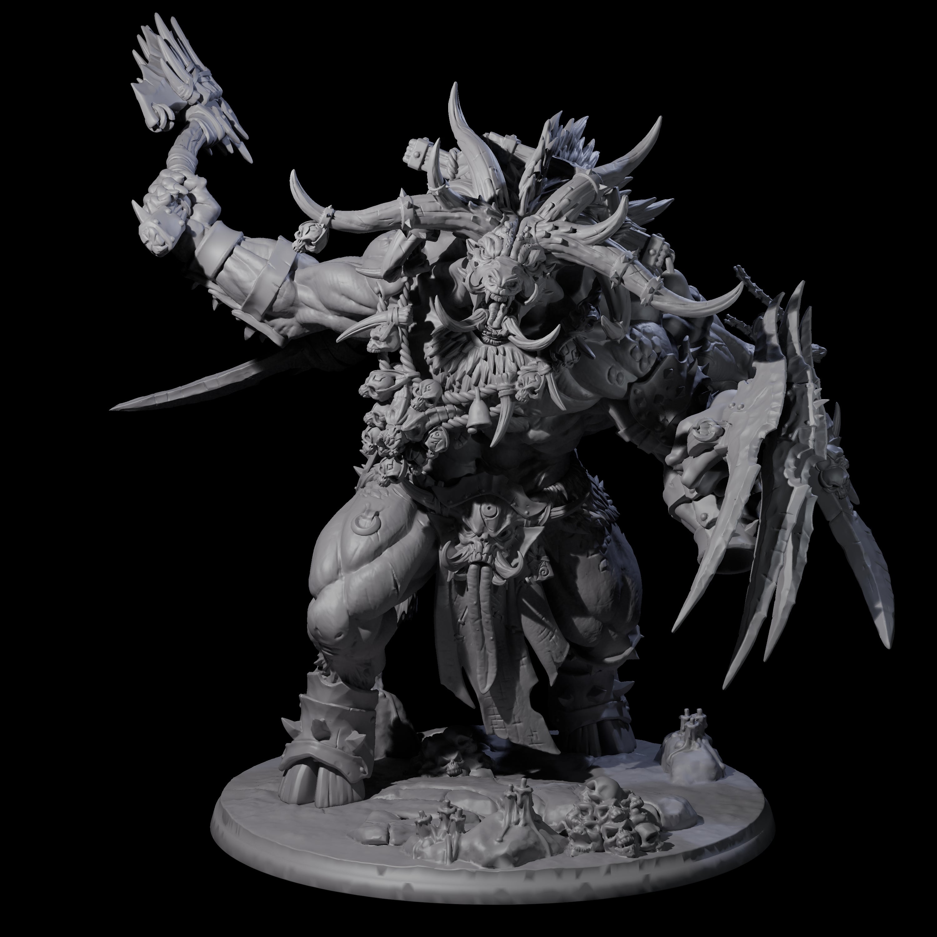 Swinging Beastman Colossus Miniature for Dungeons and Dragons, Pathfinder or other TTRPGs