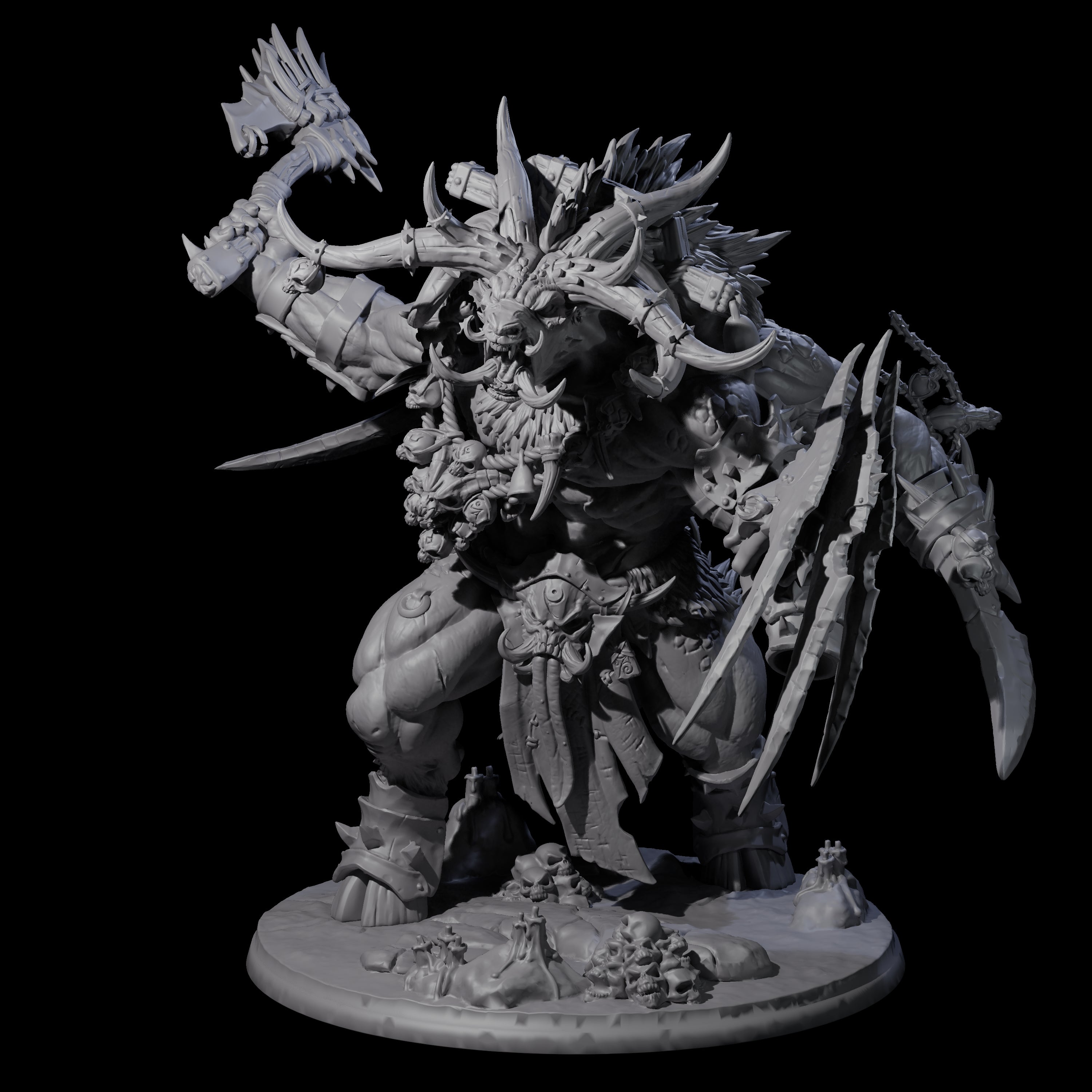 Swinging Beastman Colossus Miniature for Dungeons and Dragons, Pathfinder or other TTRPGs