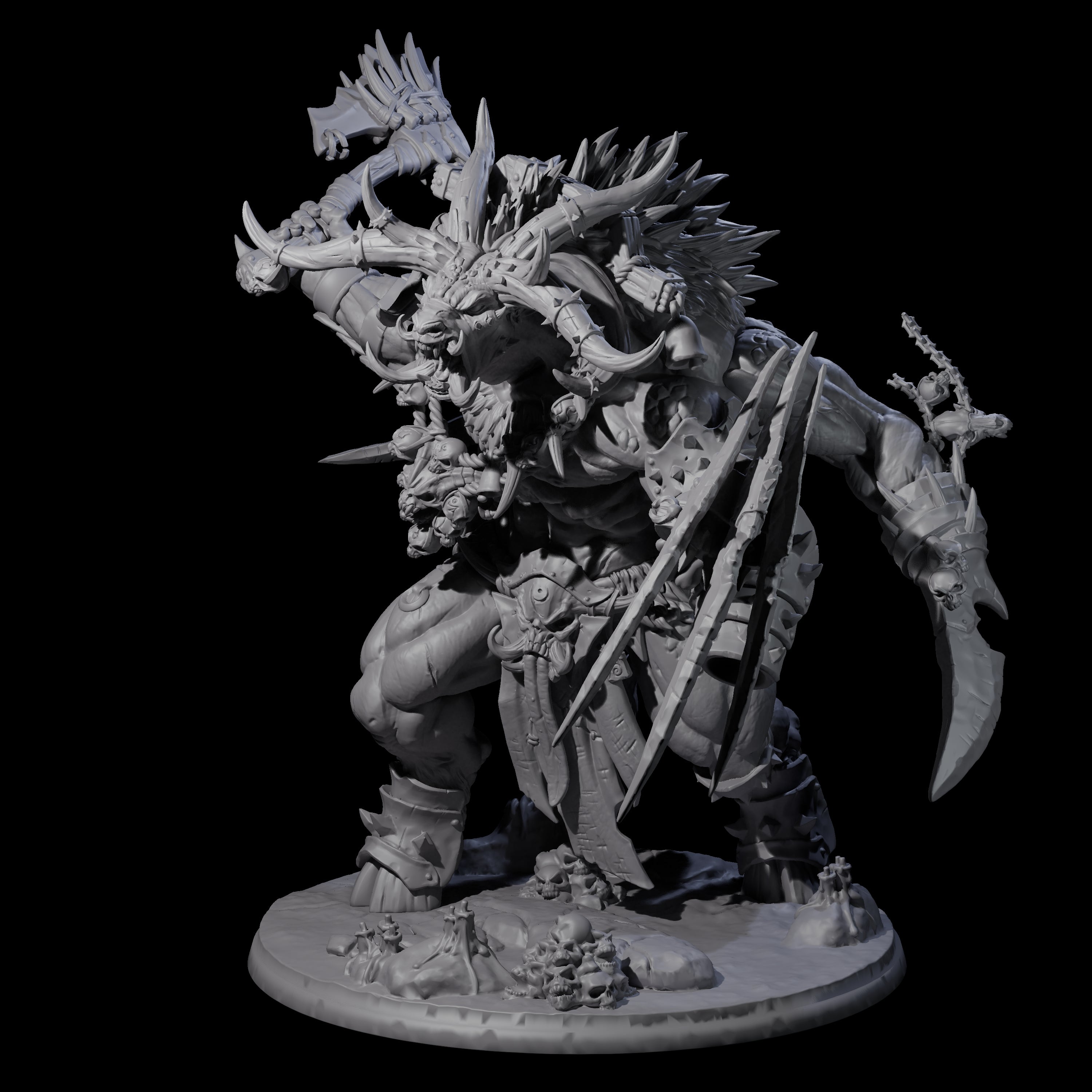 Swinging Beastman Colossus Miniature for Dungeons and Dragons, Pathfinder or other TTRPGs