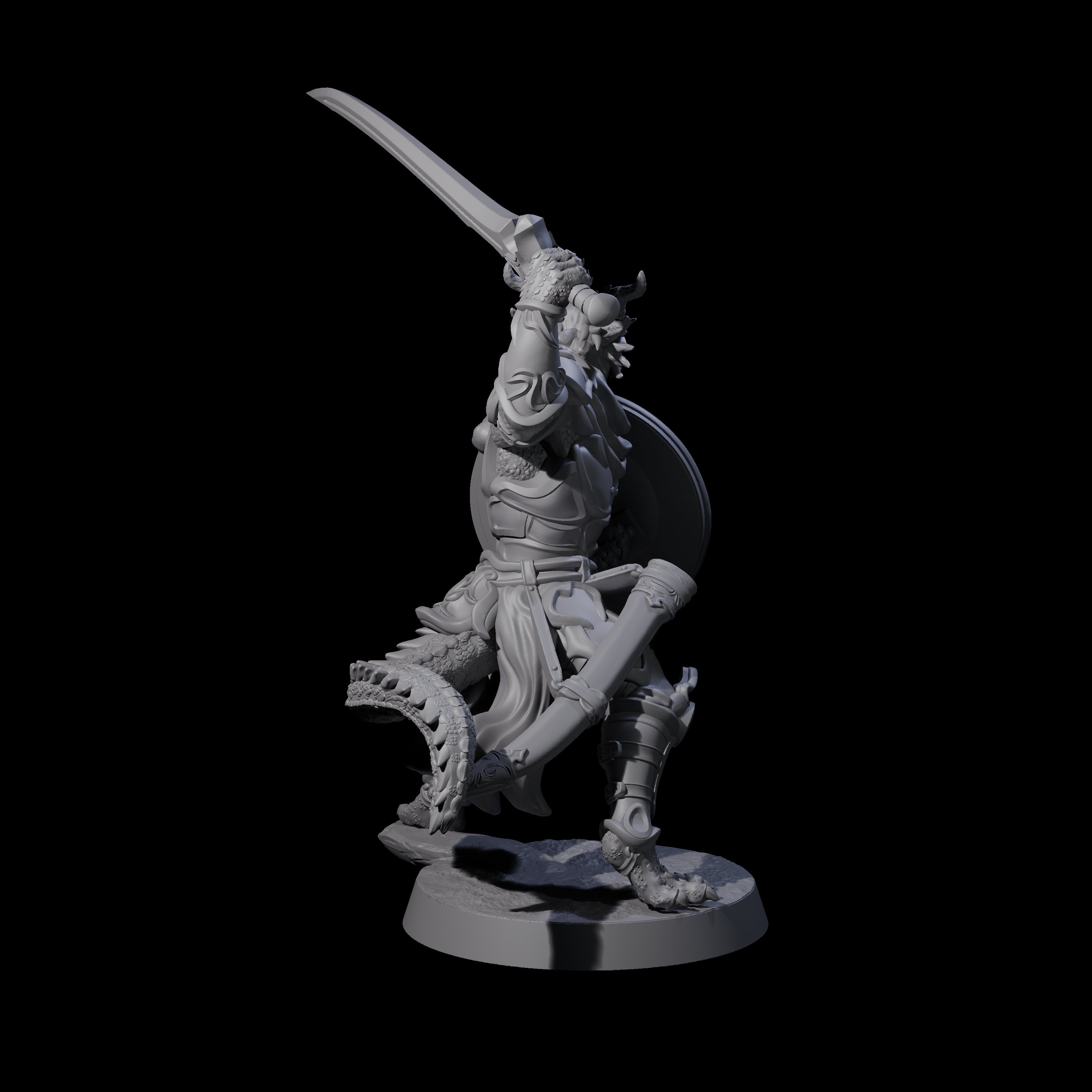 Swinging Dragonborn Flameblade A Miniature for Dungeons and Dragons, Pathfinder or other TTRPGs