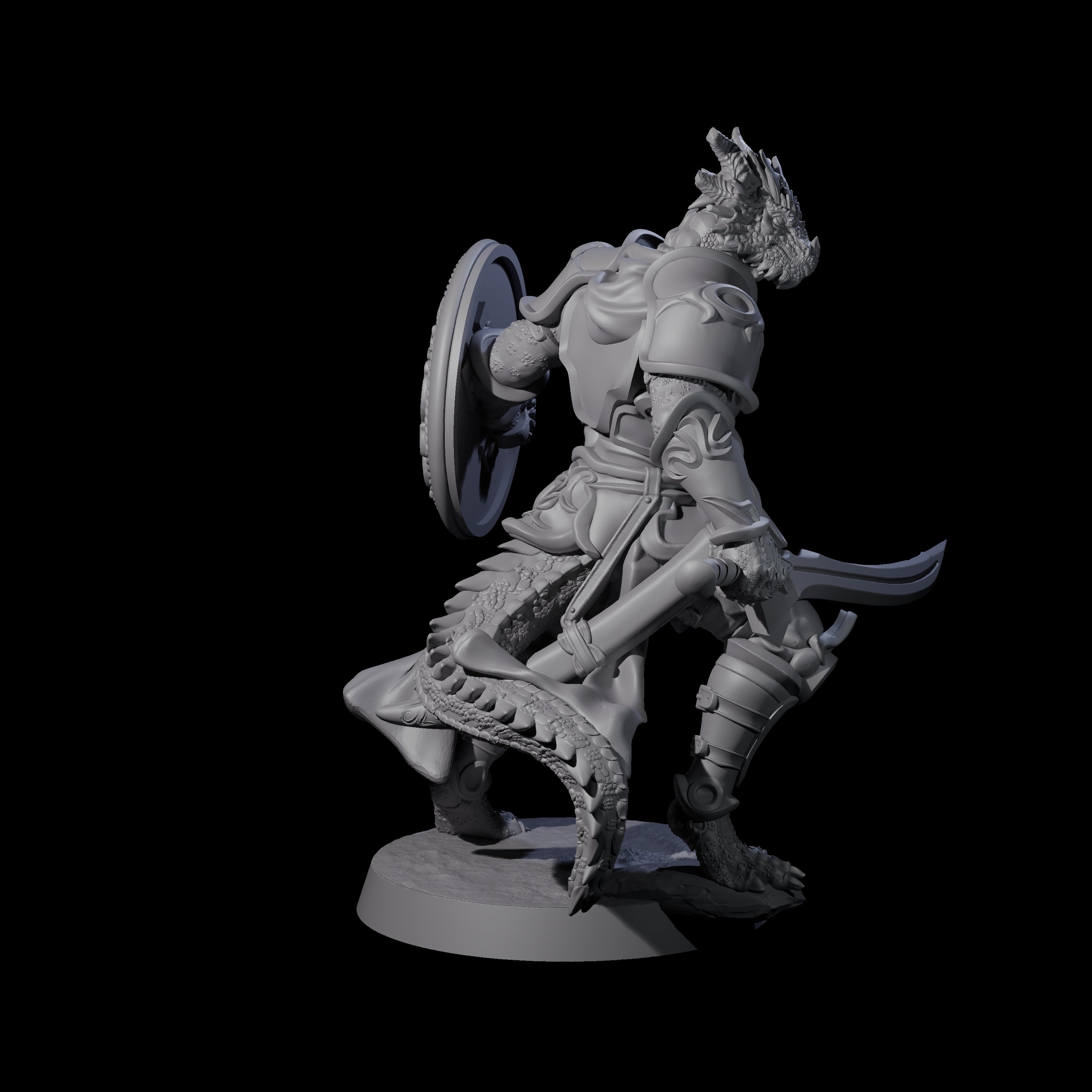 Swinging Dragonborn Flameblade B Miniature for Dungeons and Dragons, Pathfinder or other TTRPGs